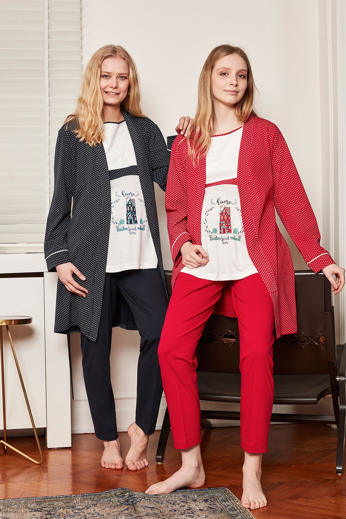 Coşku 20295 Sweet Home Sabahlıklı Lohusa Pijama Takımı
