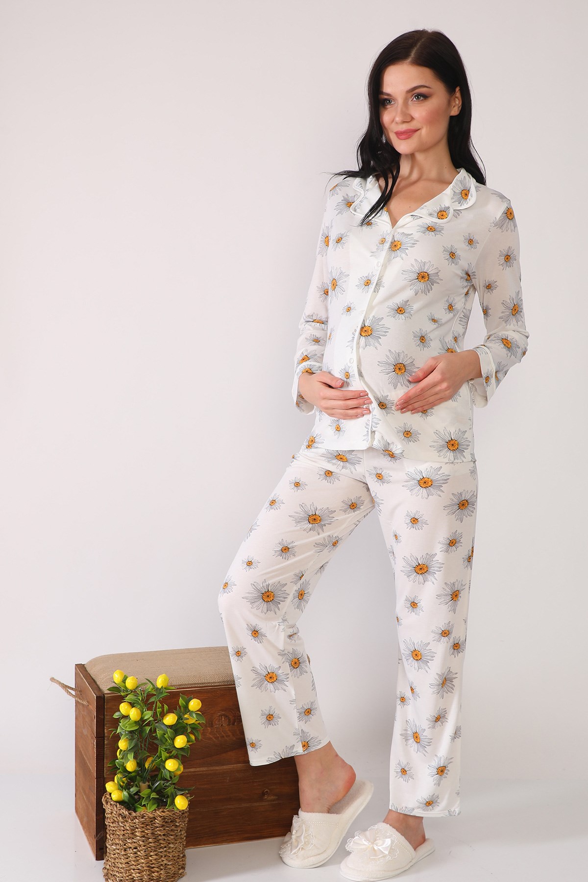 Daisy 1003 Önden Düğmeli Lohusa Pijama Takımı