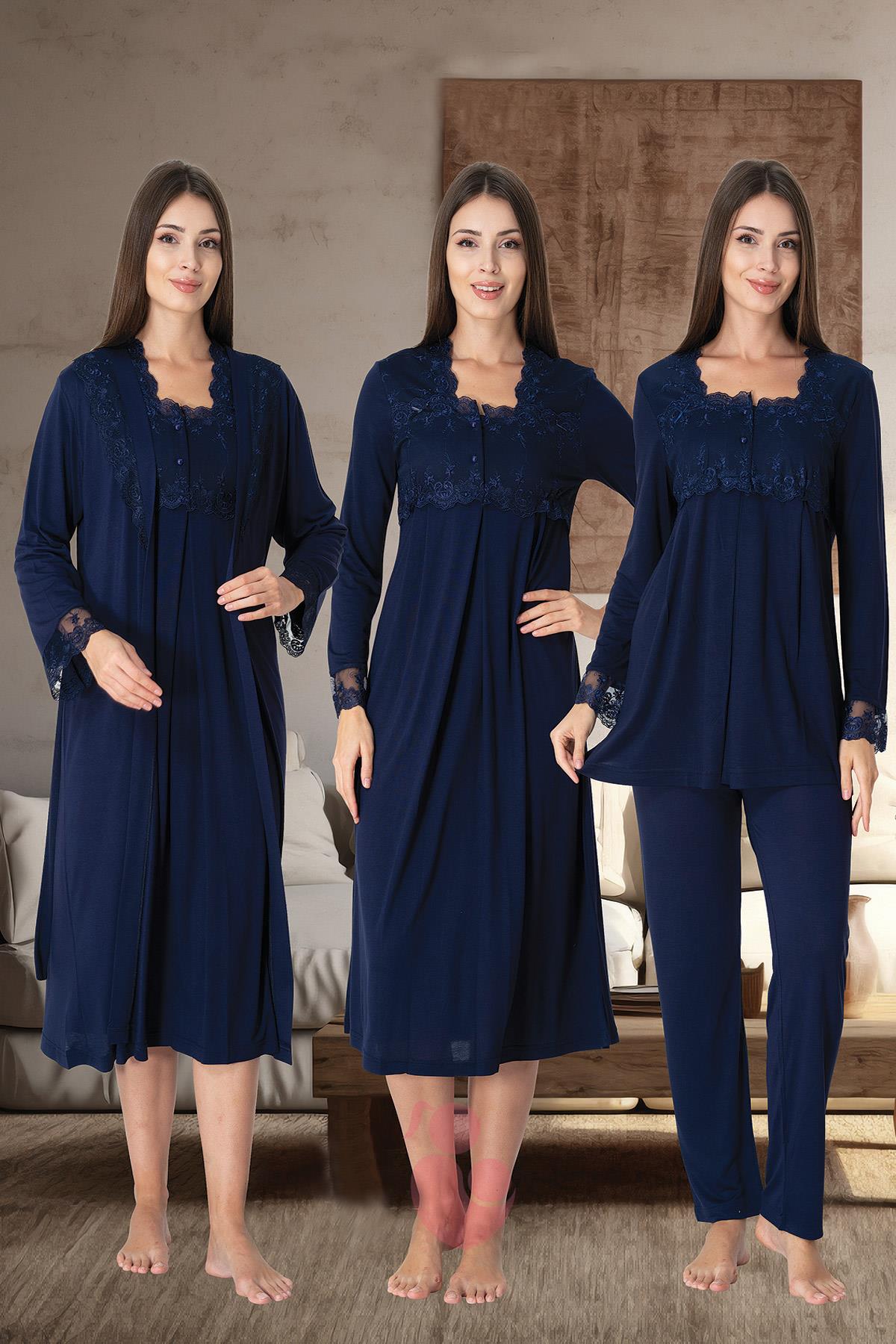 Effortt 12405 Lacivert Lohusa Hamile 4'lü Set