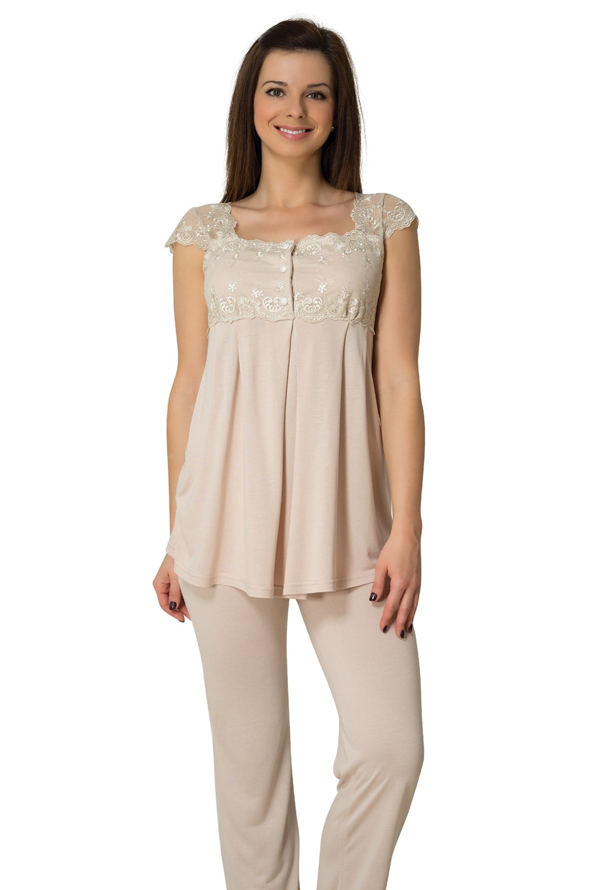 Effortt 2303 Milky Brown Maternity Pajama Sets