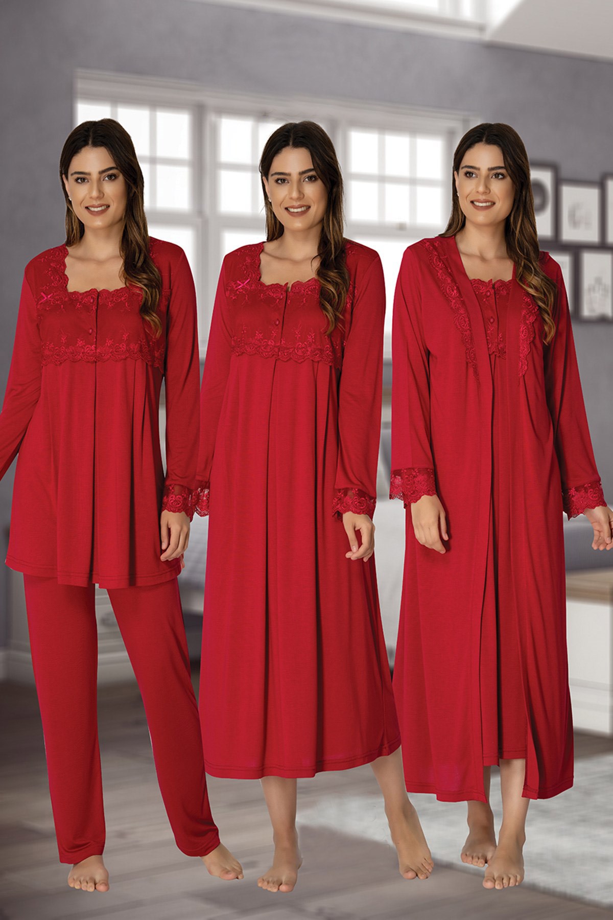 Effortt 2405 Vişne Lohusa Hamile 4'lü Set