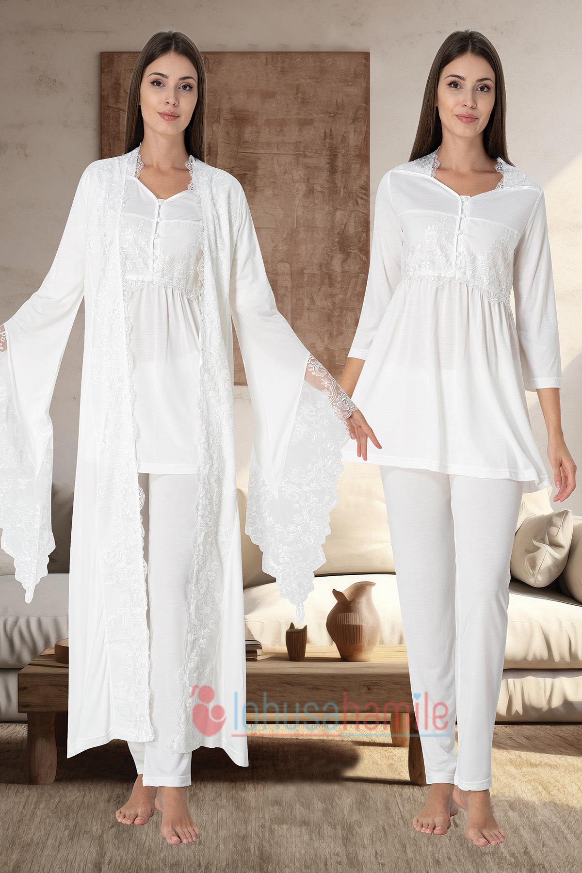 Effortt 3015 Prenses Sabahlıklı Lohusa Pijama Takımı