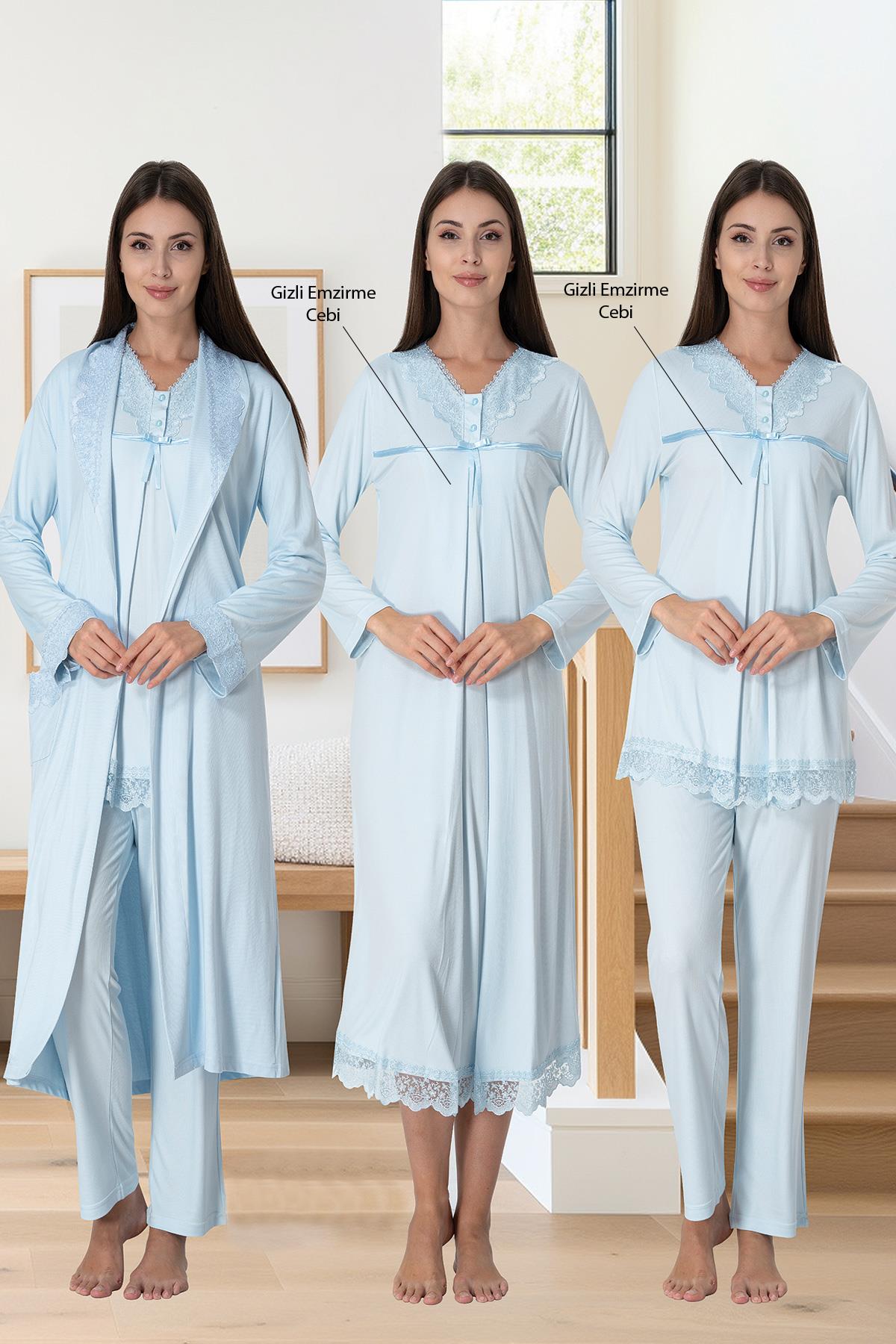 Effortt 4036 Mavi Hamile 4'lü Set