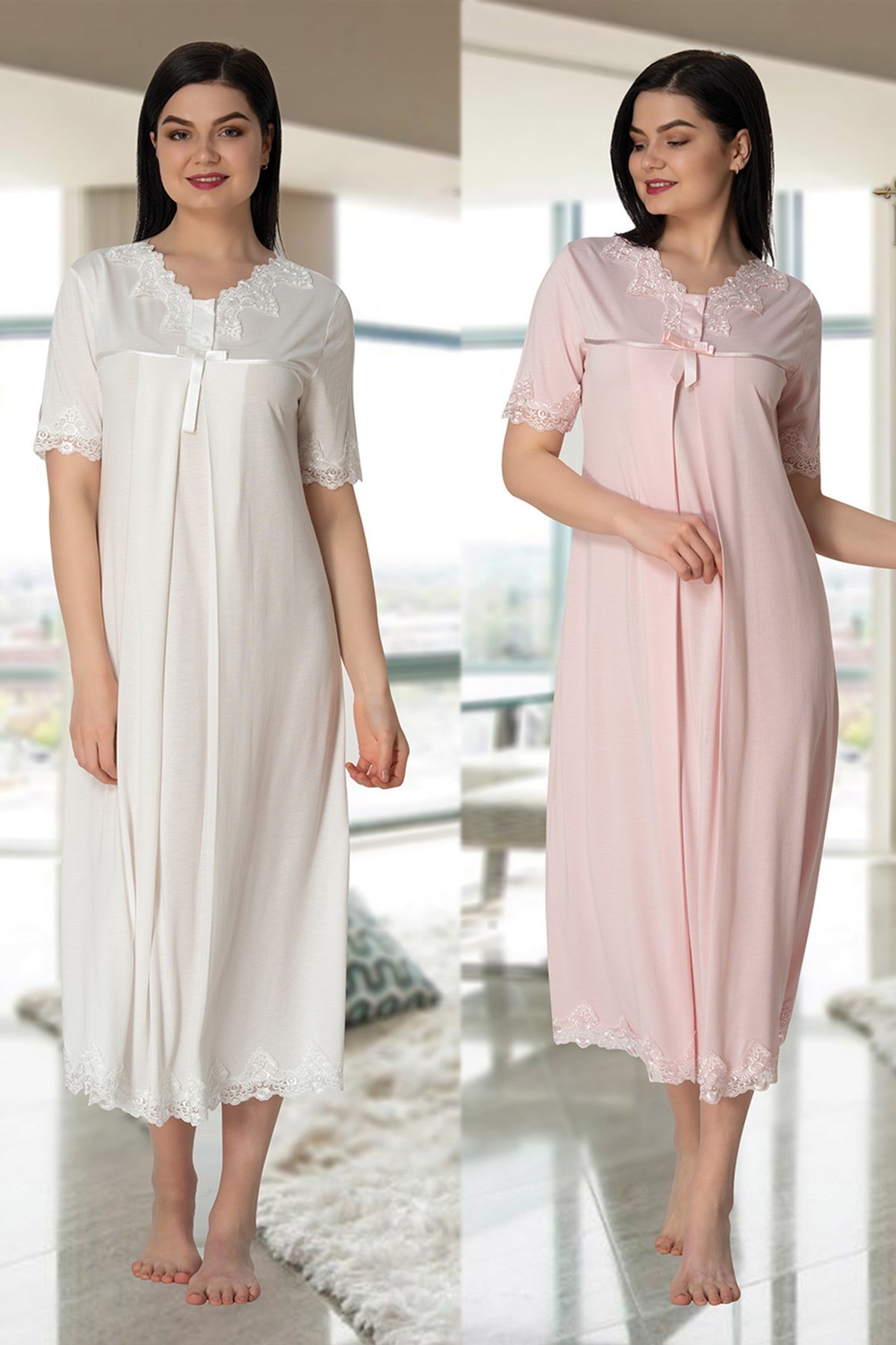 Effortt 5033 Dantelli Lohusa Gecelik Takımı