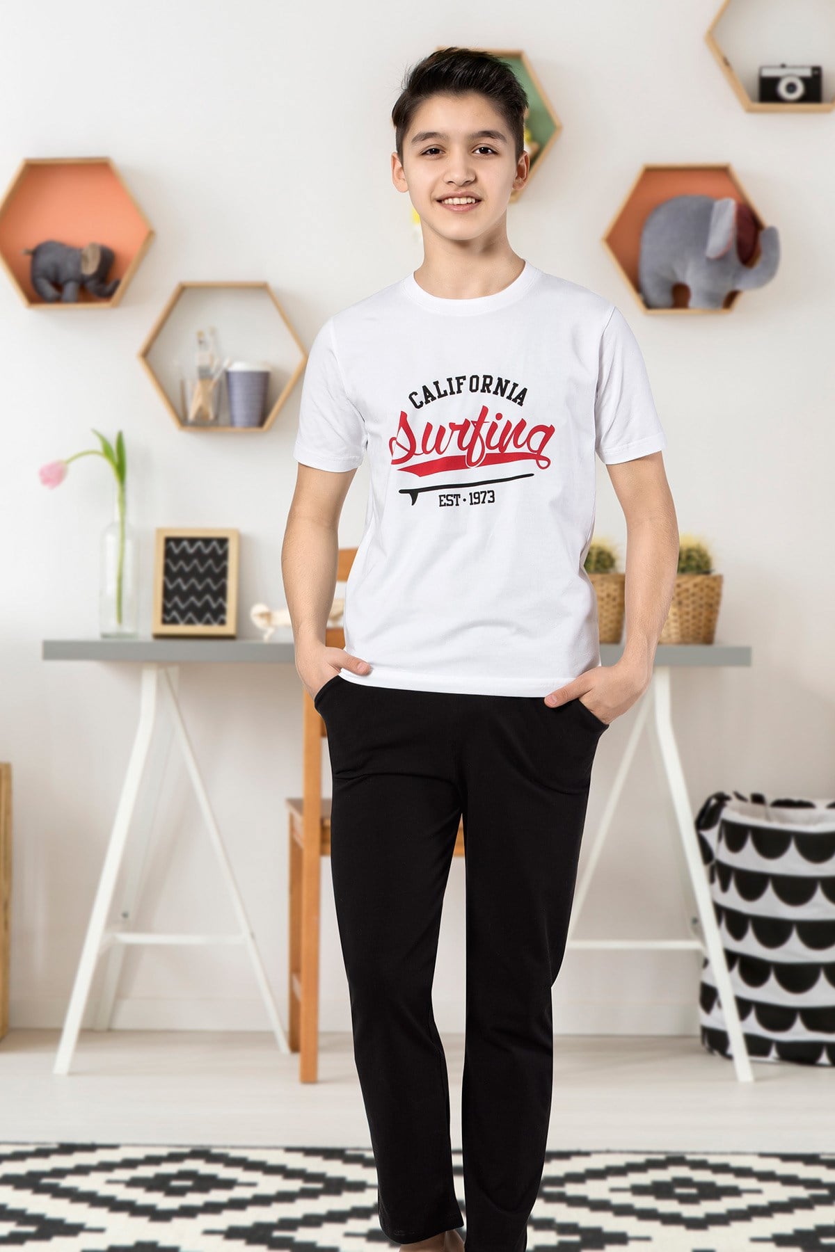 Erkek Çoçuk Garson Pijama Takım 7077
