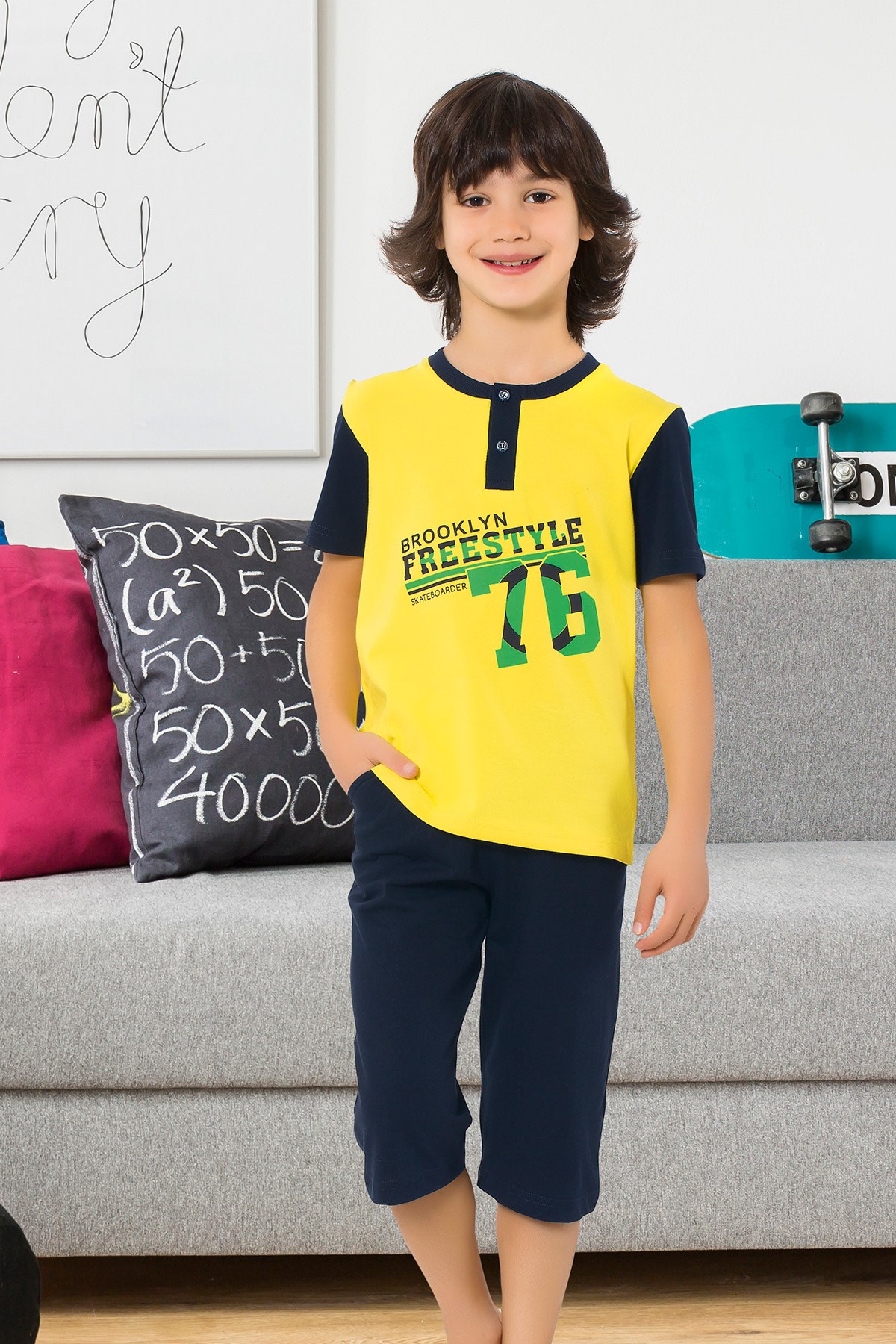 Erkek Çocuk Kapri Pijama Takımı-5407
