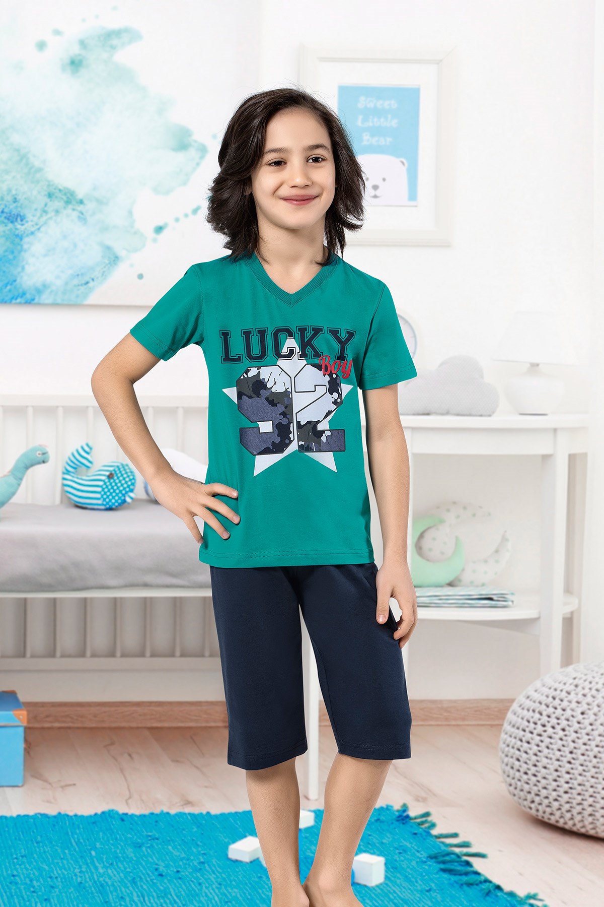 Erkek Çocuk Kapri Pijama Takımı-5432