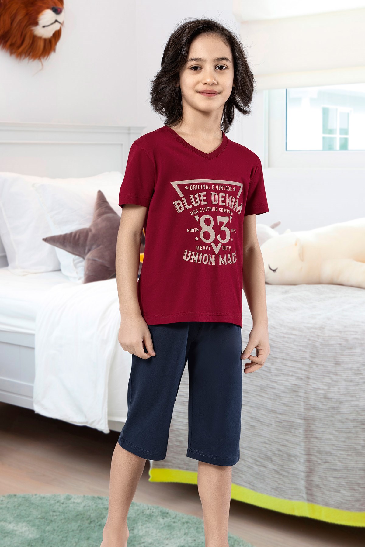 Erkek Çocuk Kapri Pijama Takımı-5434