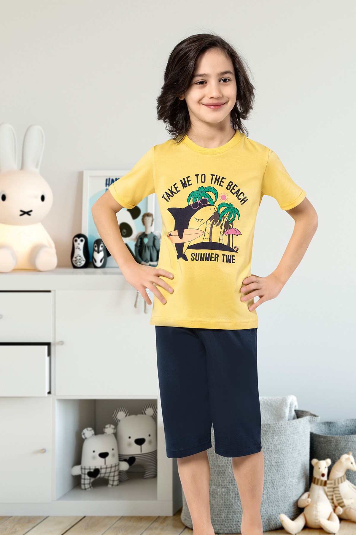 Erkek Çocuk Kapri Pijama Takımı-5438