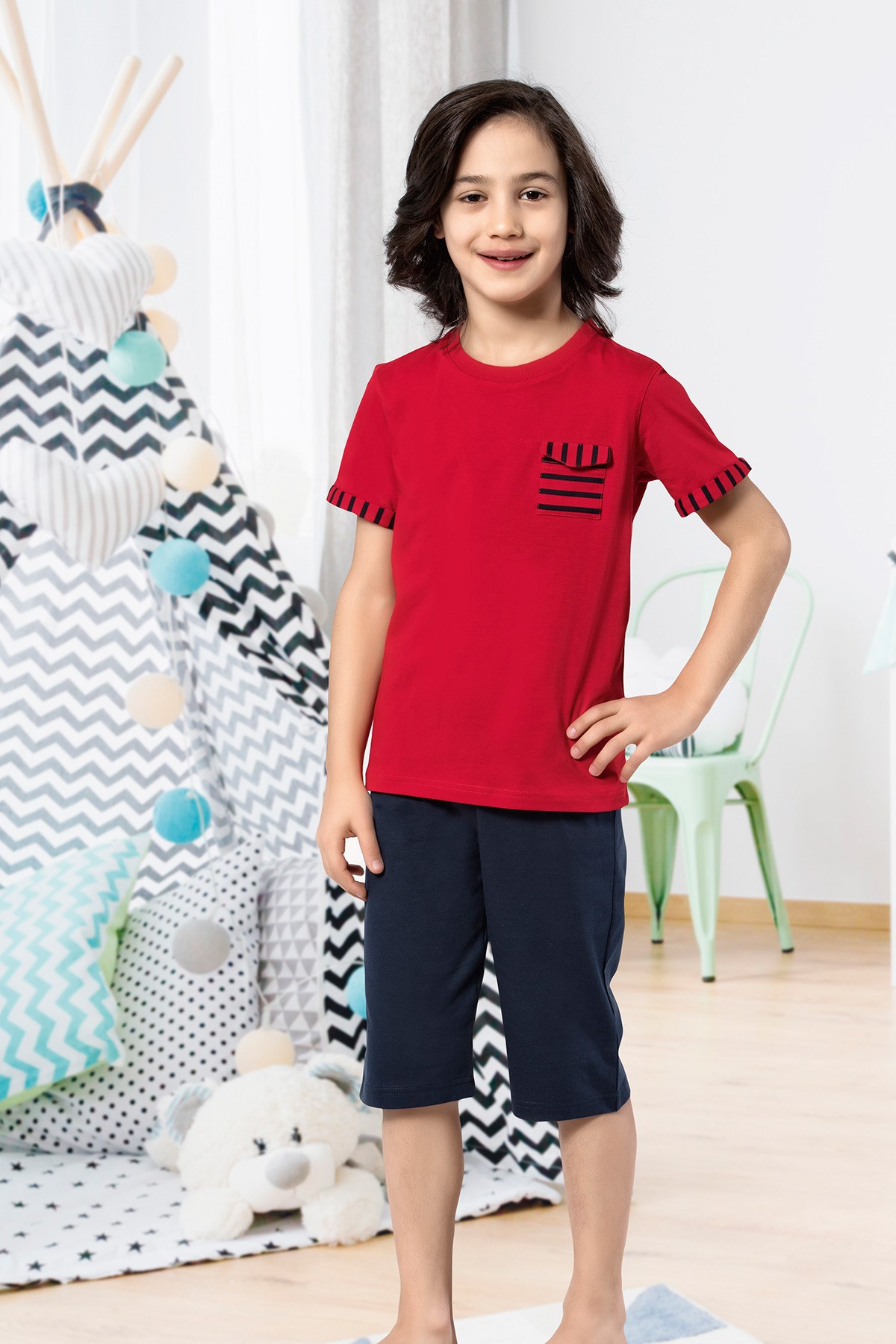 Erkek Çocuk Kapri Pijama Takımı-5446
