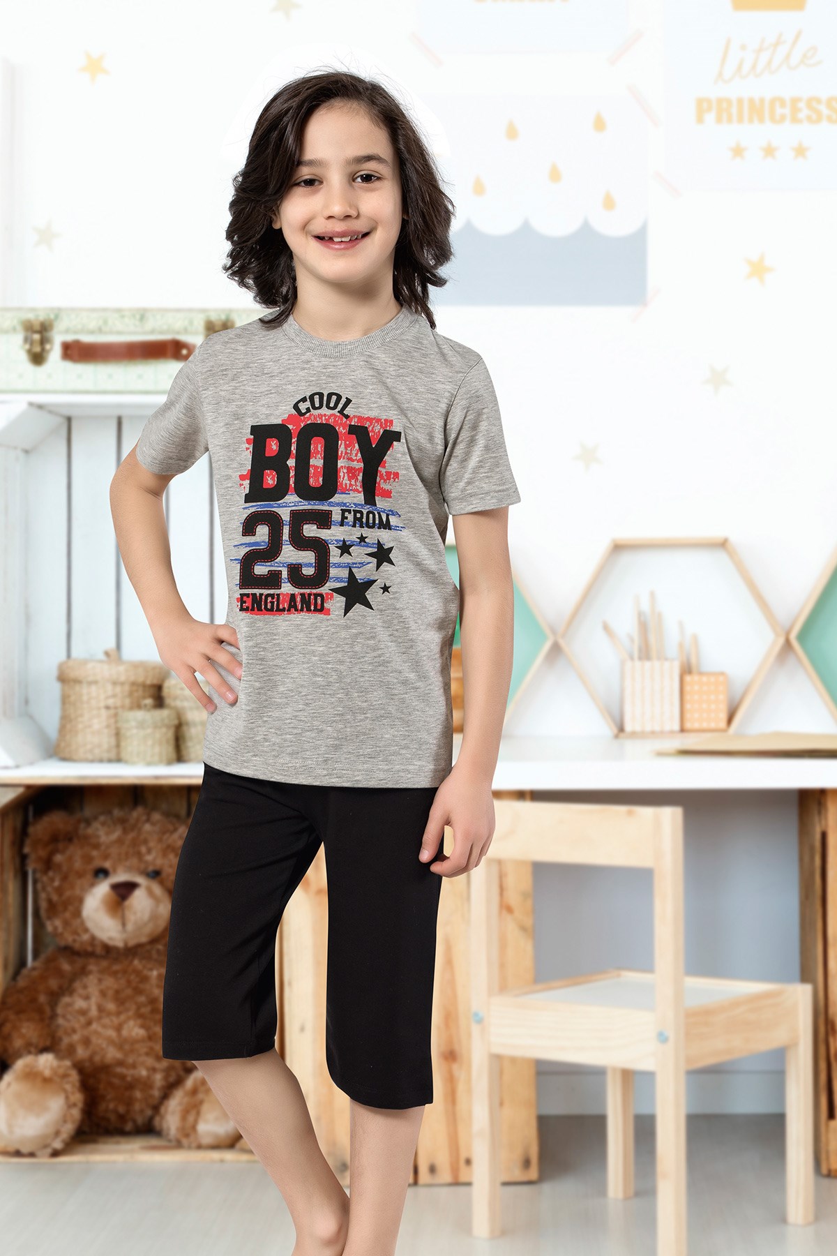 Erkek Çocuk Kapri Pijama Takımı-5450