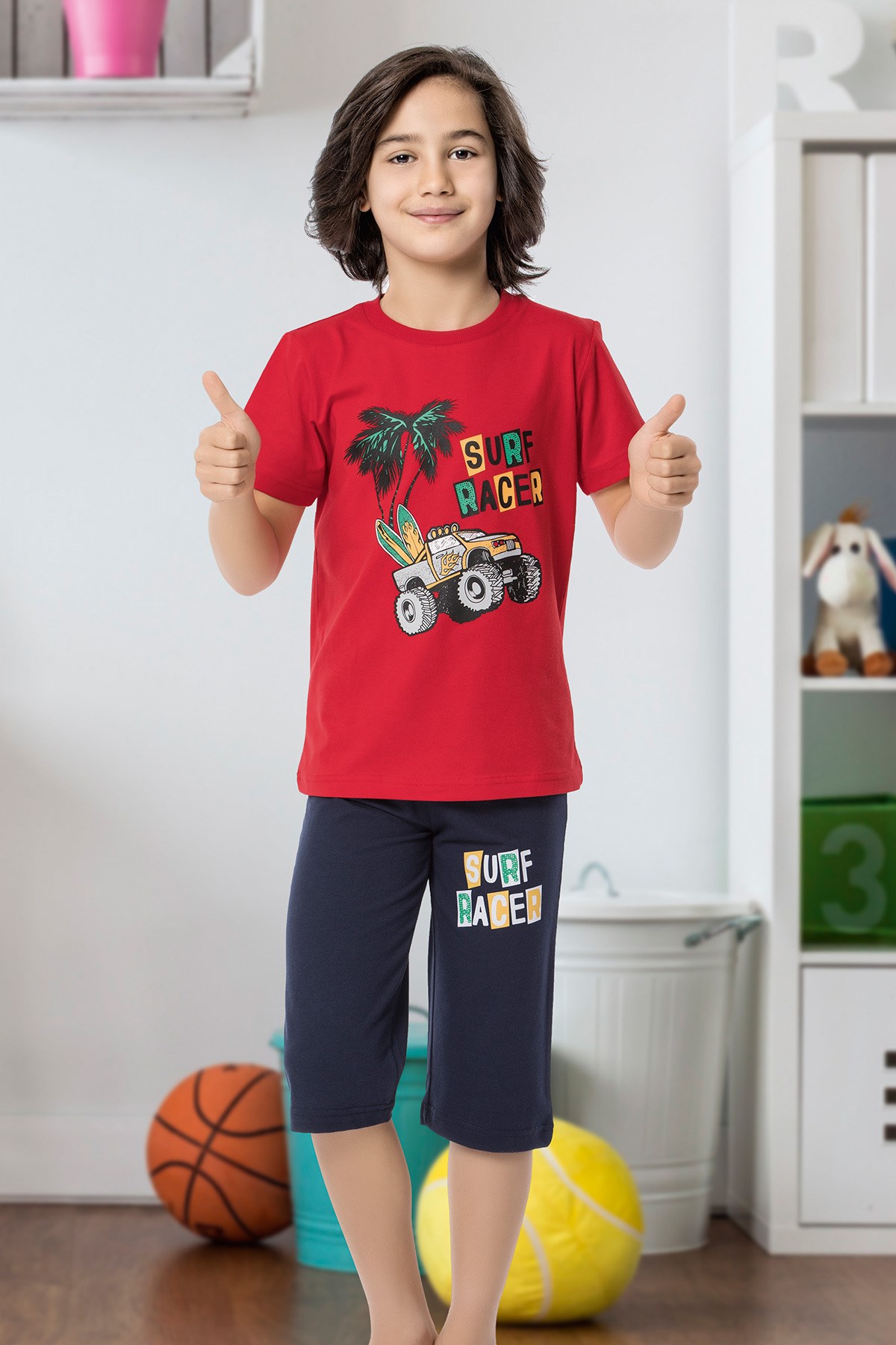 Erkek Çocuk Kapri Pijama Takımı-5463