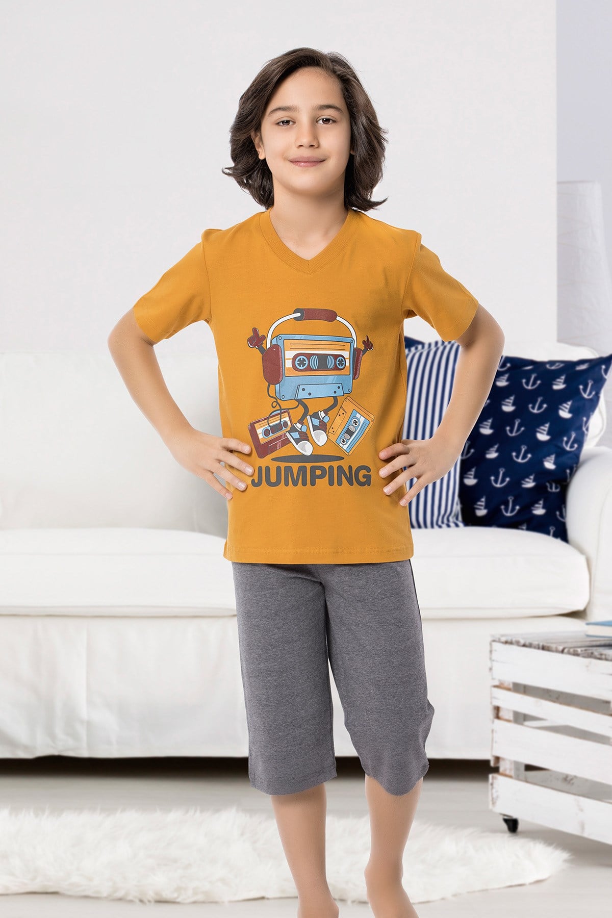 Erkek Çocuk Kapri Pijama Takımı-5468