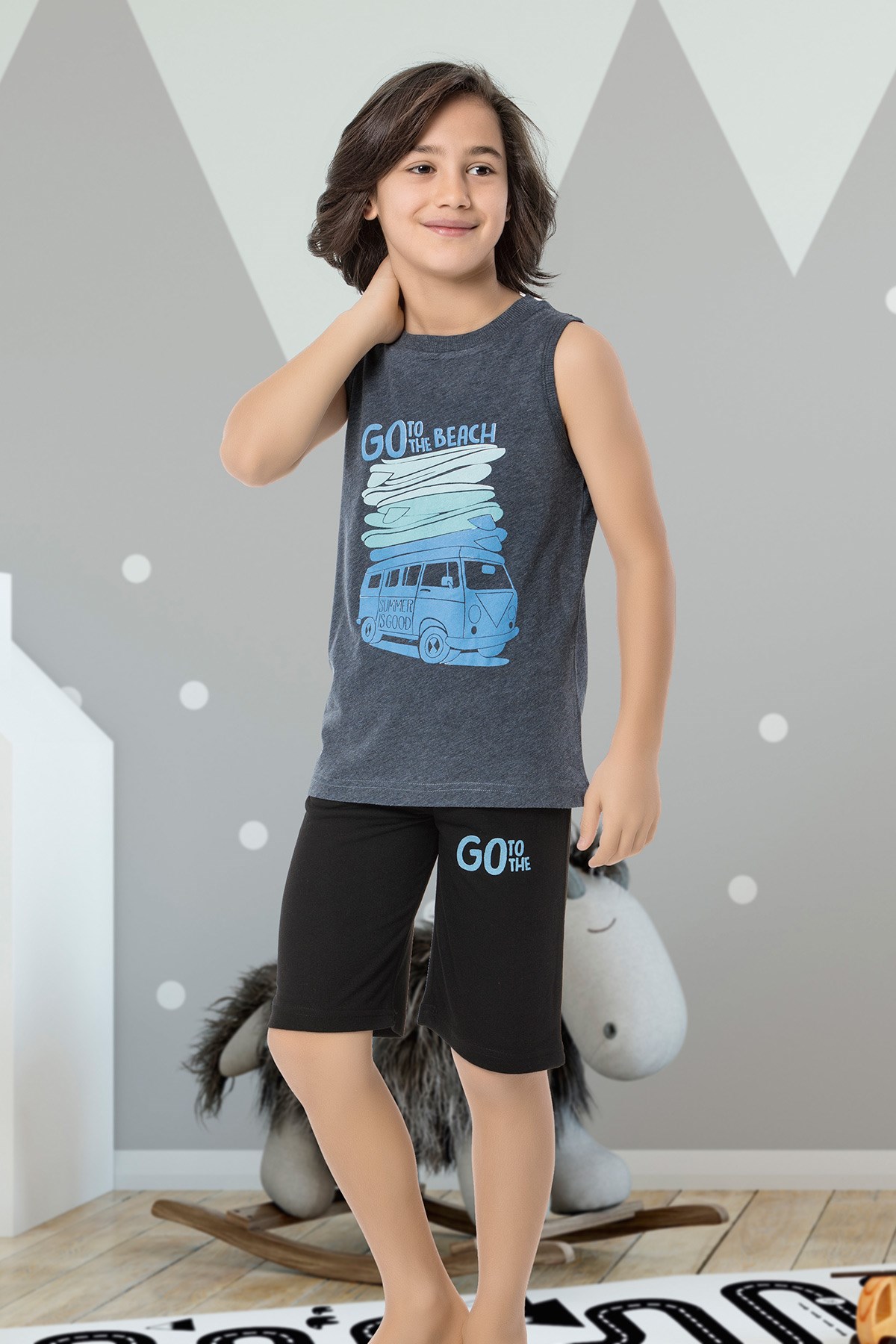 Erkek Çocuk Kapri Pijama Takımı-5470