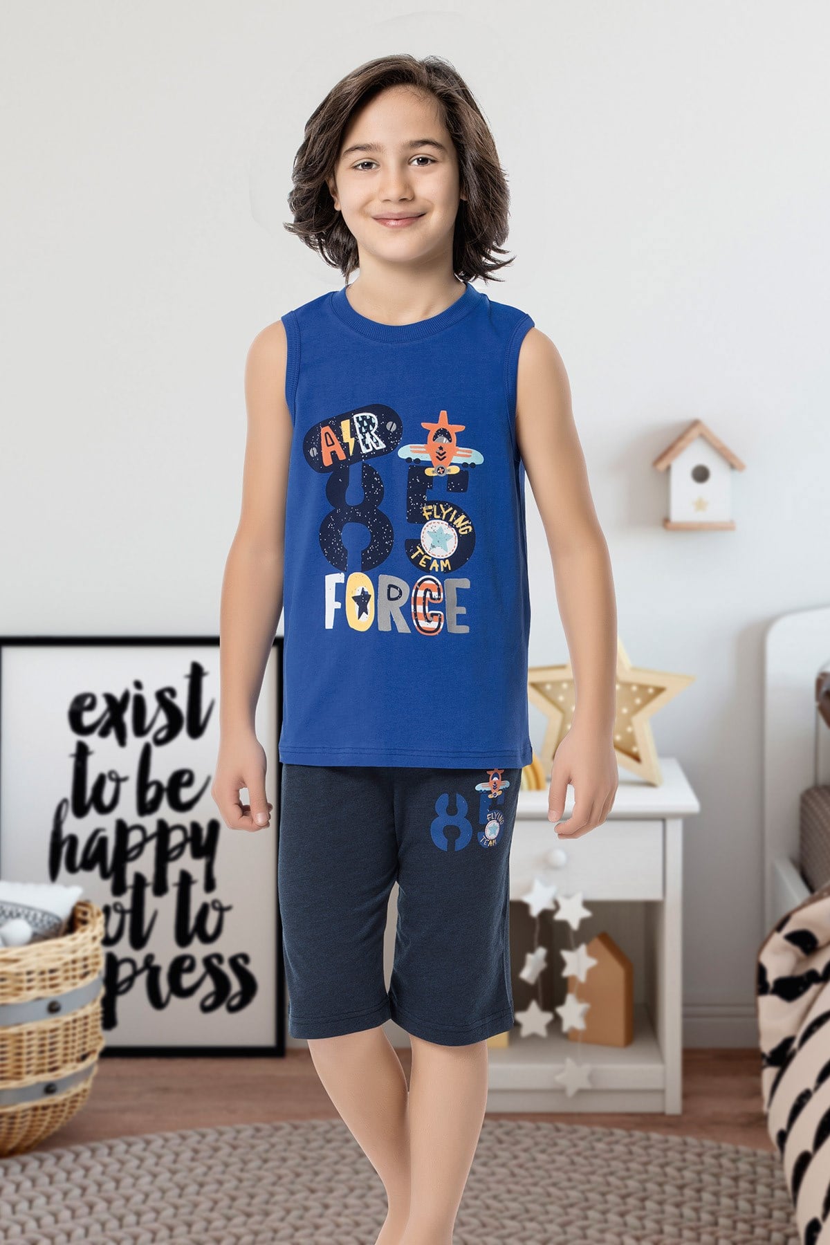 Erkek Çocuk Kapri Pijama Takımı-5476