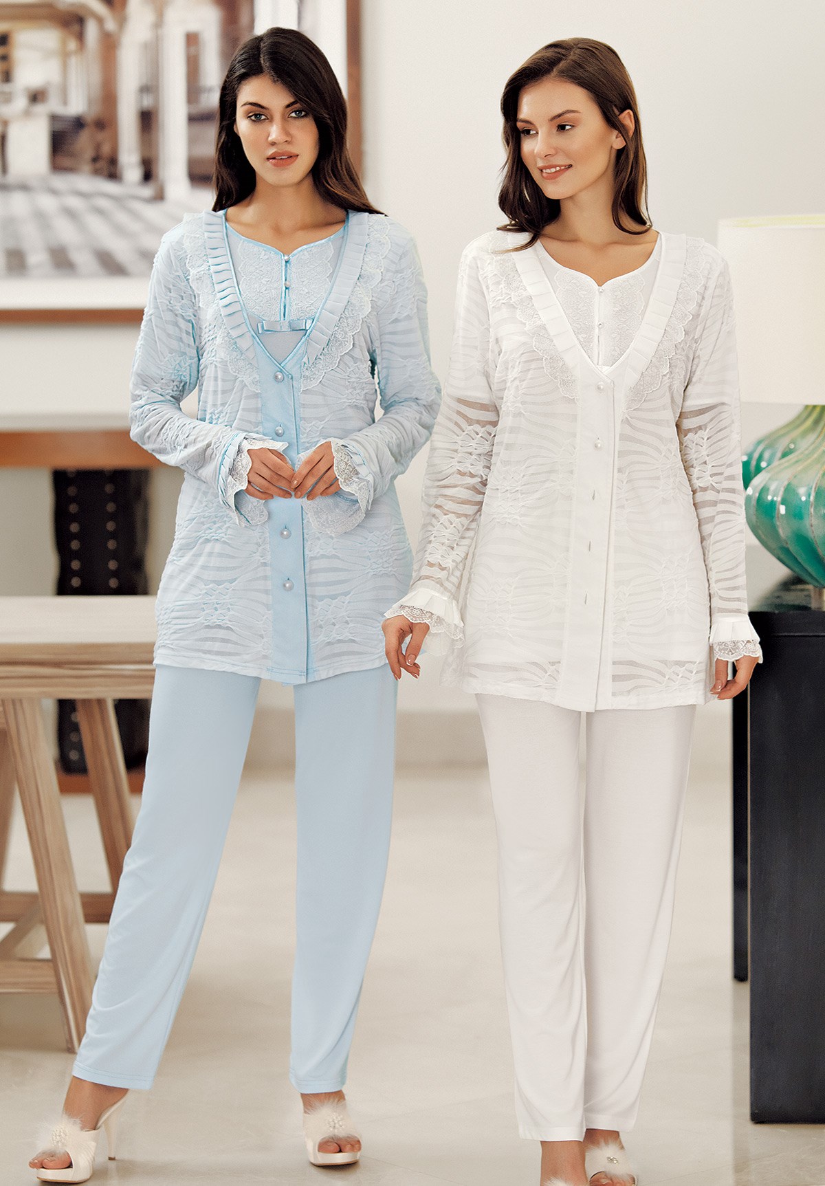 Fc Fantasy 8077 Jakar Sabahlıklı Lohusa Pijama Takımı