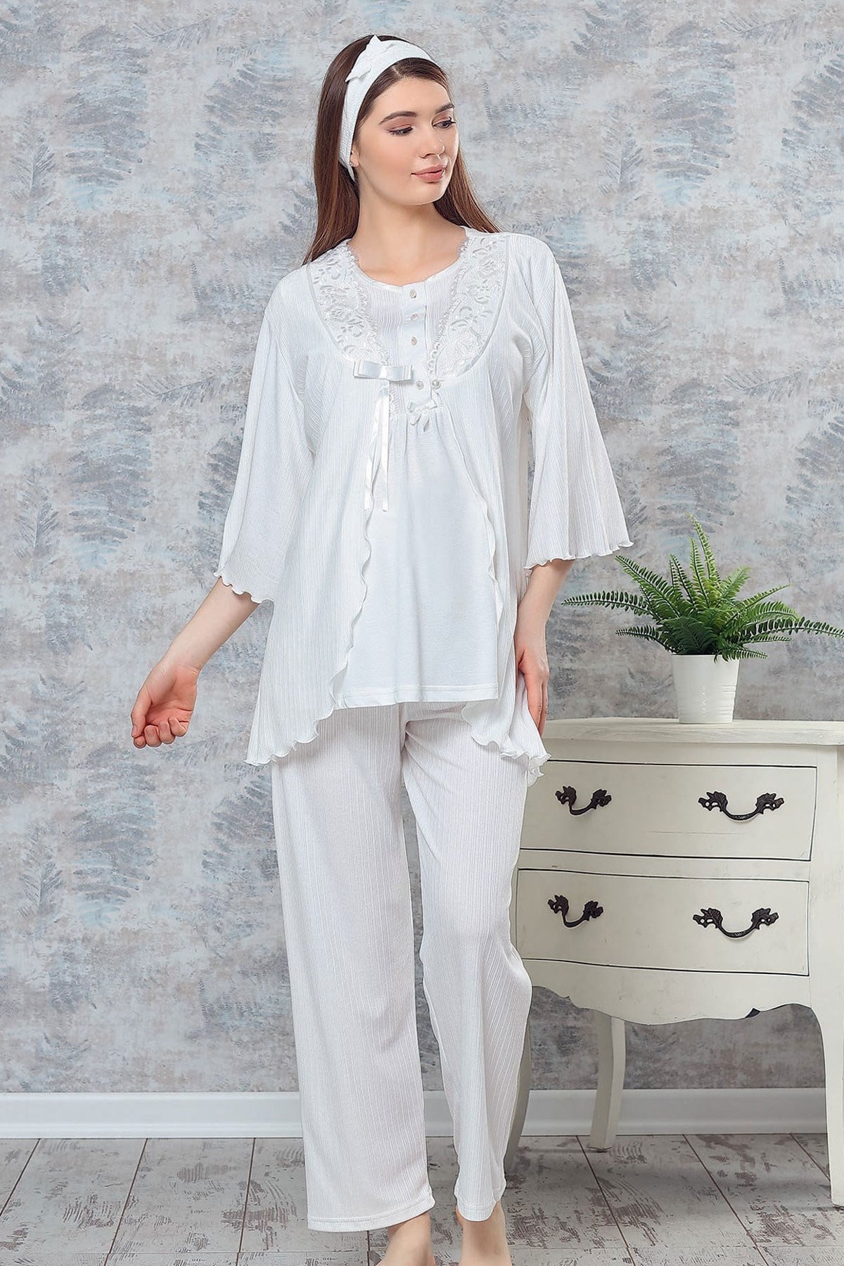 Haluk Bayram 3737 Poor Sabahlıklı Lohusa Pijama Takımı