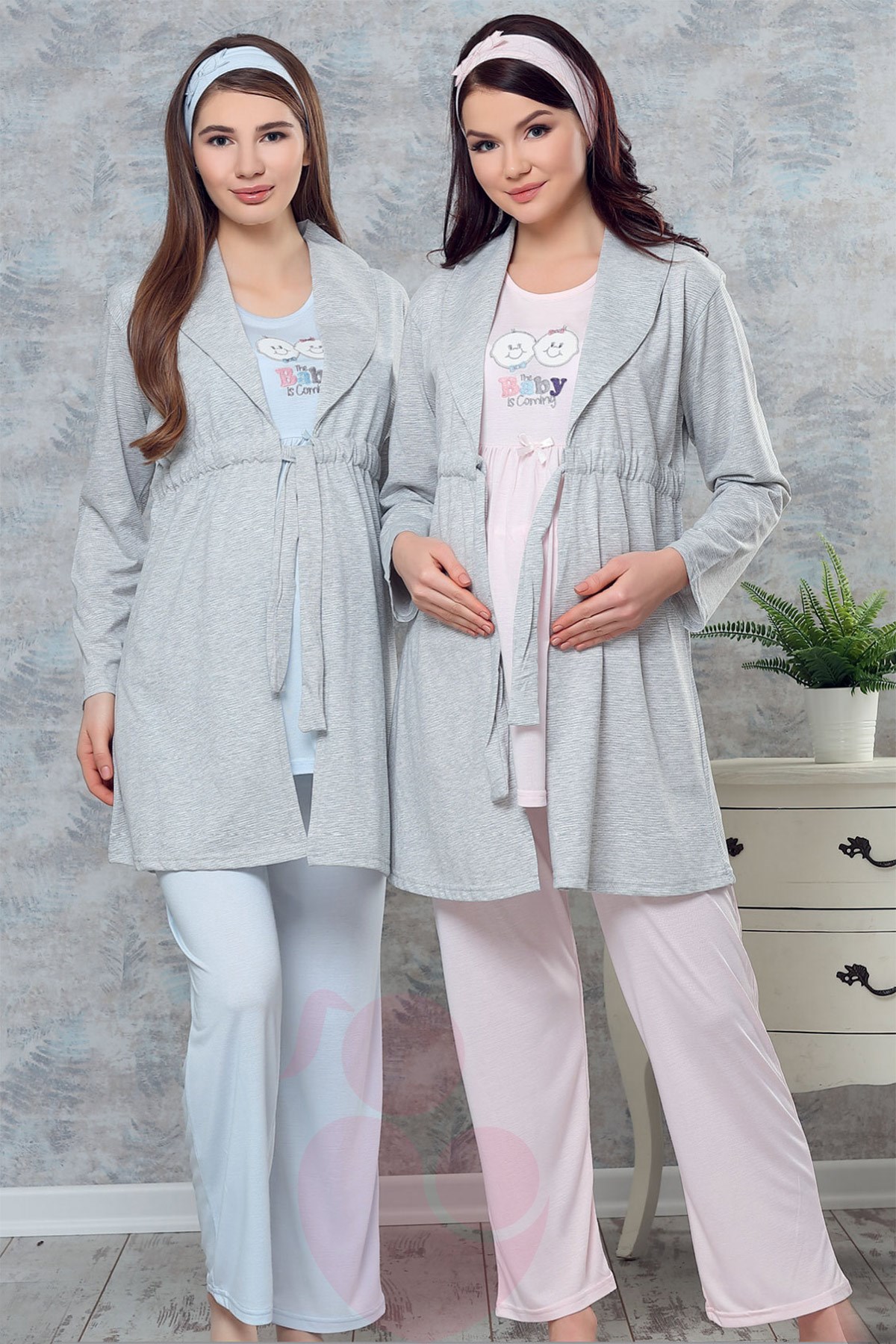 Haluk Bayram 3747 Sabahlıklı Lohusa Pijama Takımı