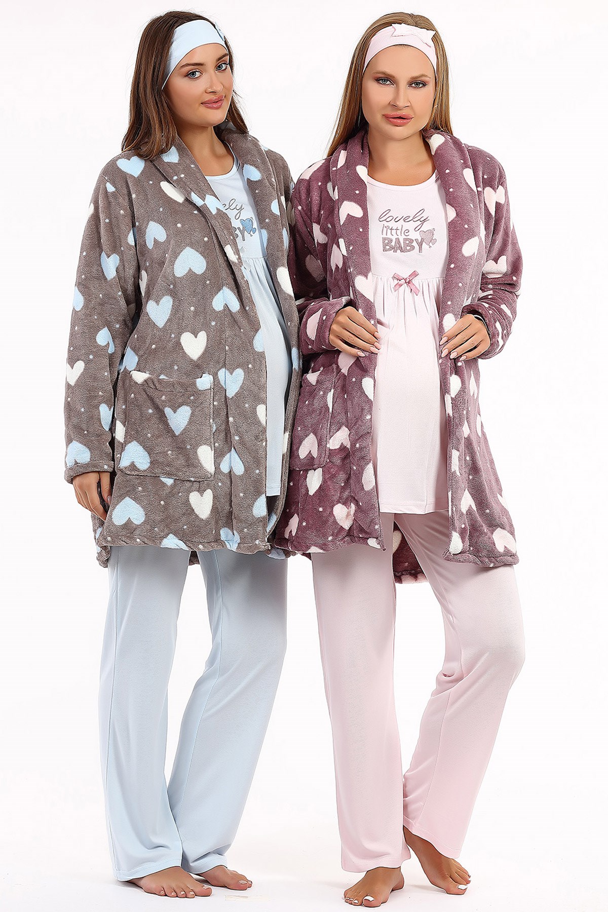 Haluk Bayram 4008 Polar Sabahlıklı Lohusa Pijama