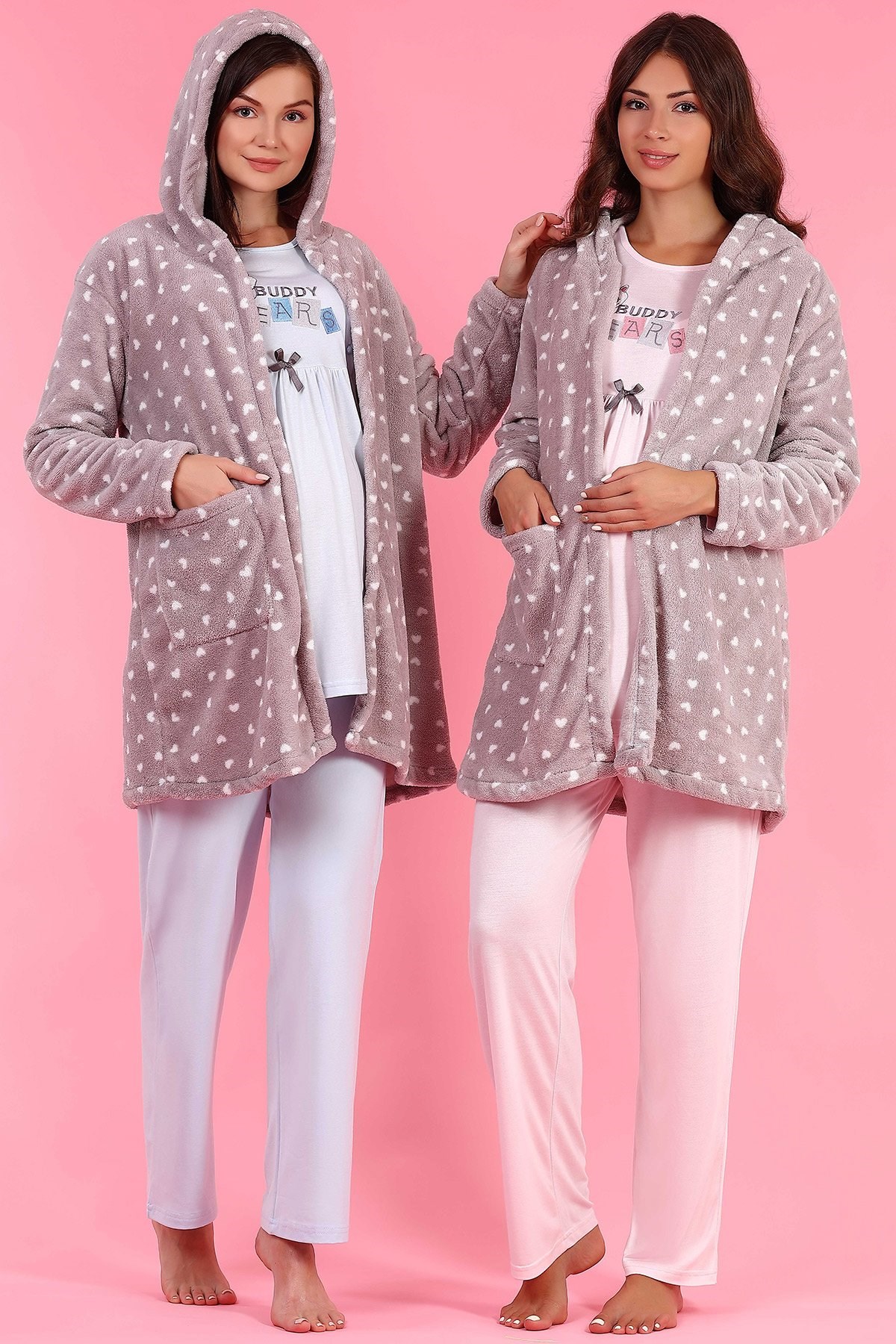 Haluk Bayram 4013 Polar Sabahlıklı Lohusa Pijama