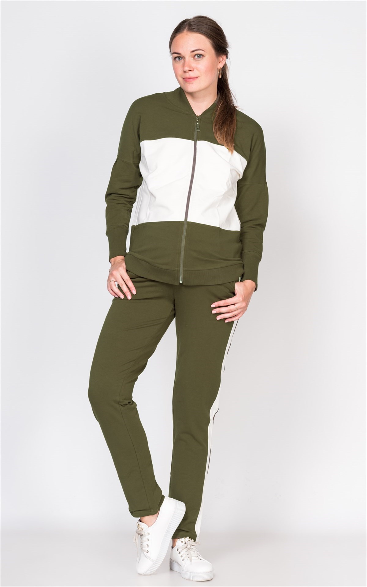 Hamile Eşofman Üst Fermuarlı Model Yeşil