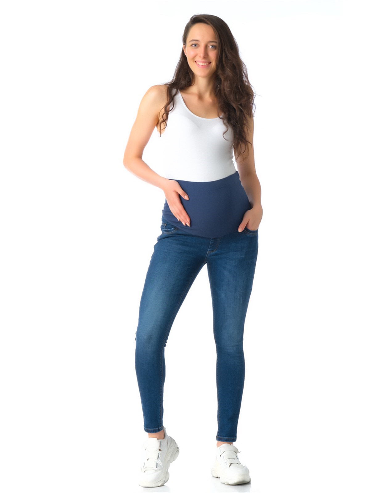 Hamile Kot Pantolon Skinny Lacivert