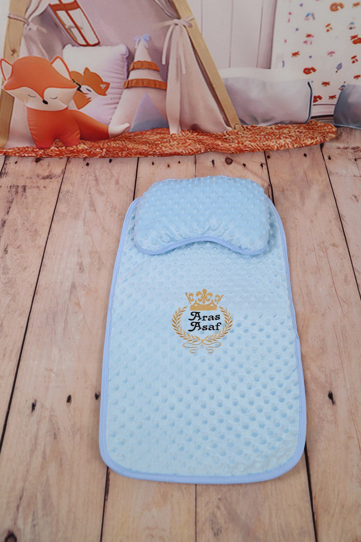 İsme Özel Bebek Alt Açma ve Yastık Seti BA1002