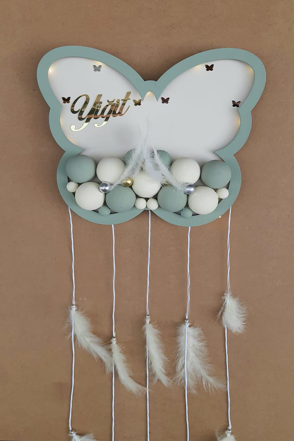 İsme Özel Kelebek Işıklı Hastane Kapı Süsü