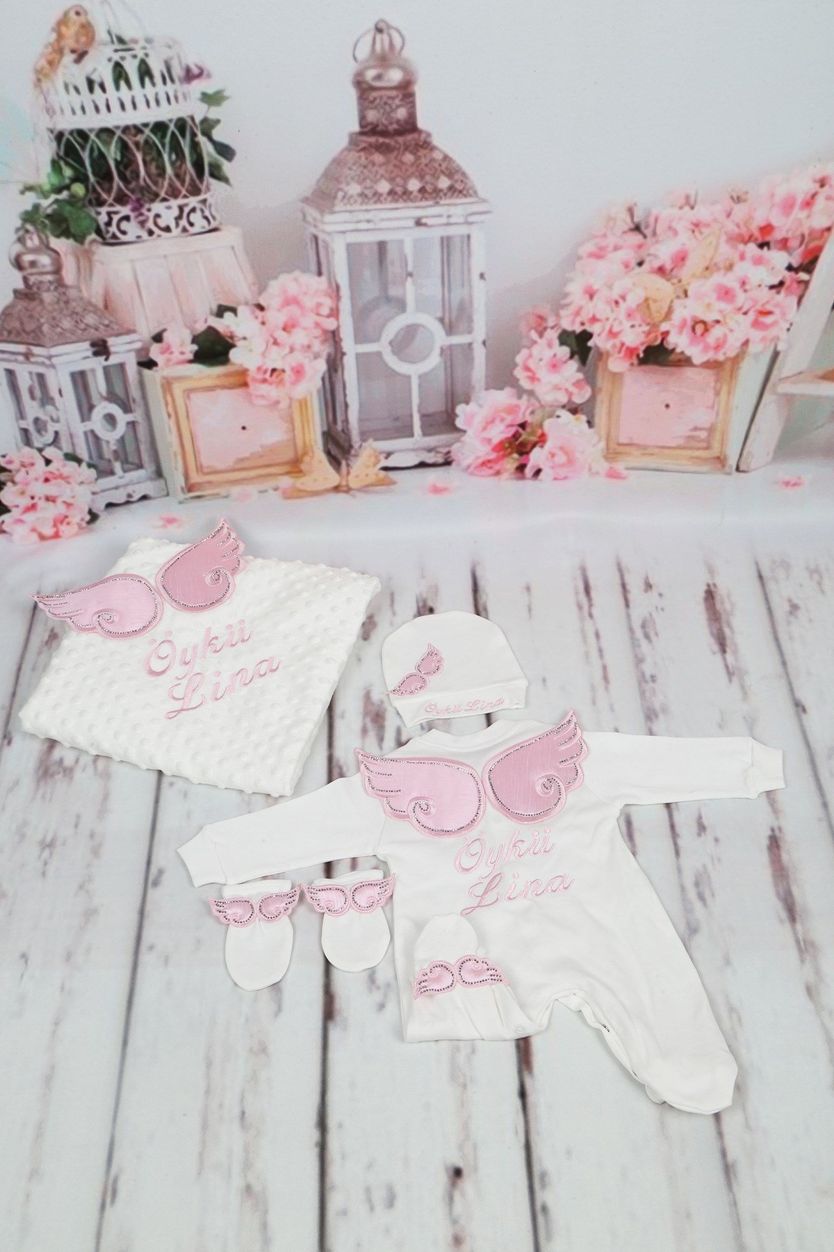 Personalized Shiny Stone Glued Hospital Exit 4 Pieces Set LH4055