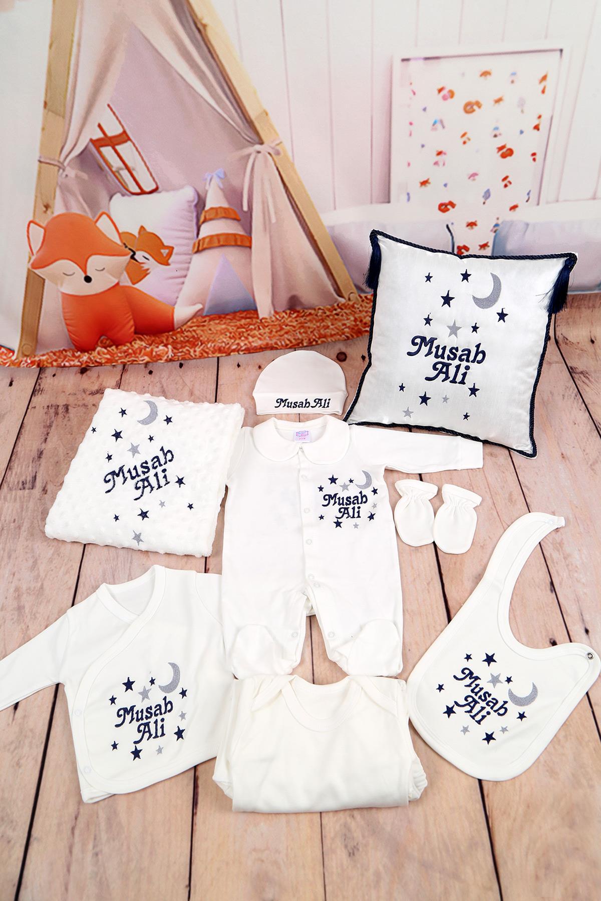 İsme Özel Yıldız Şölen Nakışlı 11li Hastane Çıkış Set