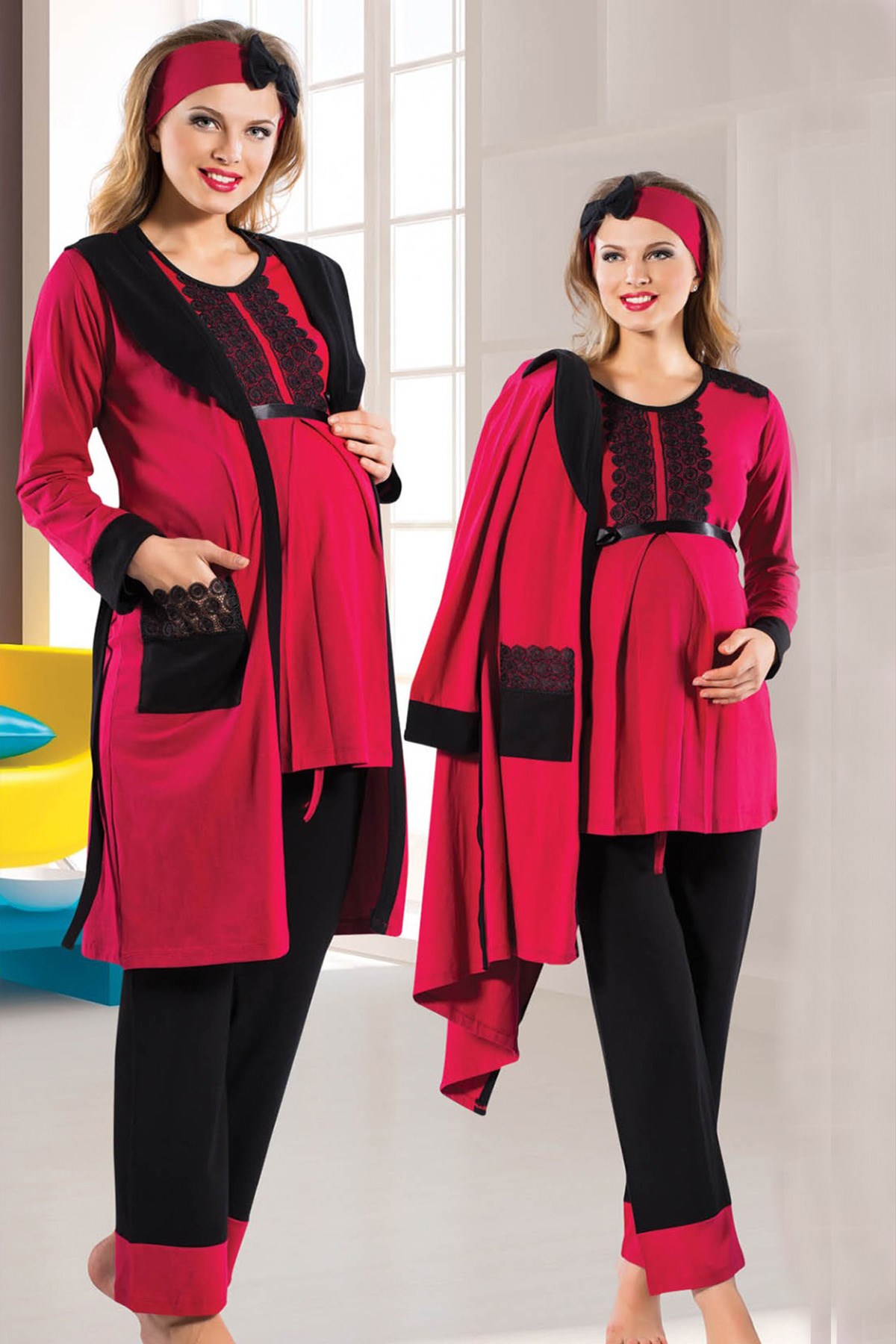 jenika 13258 Sabahlıklı Lohusa Pijama Takımları