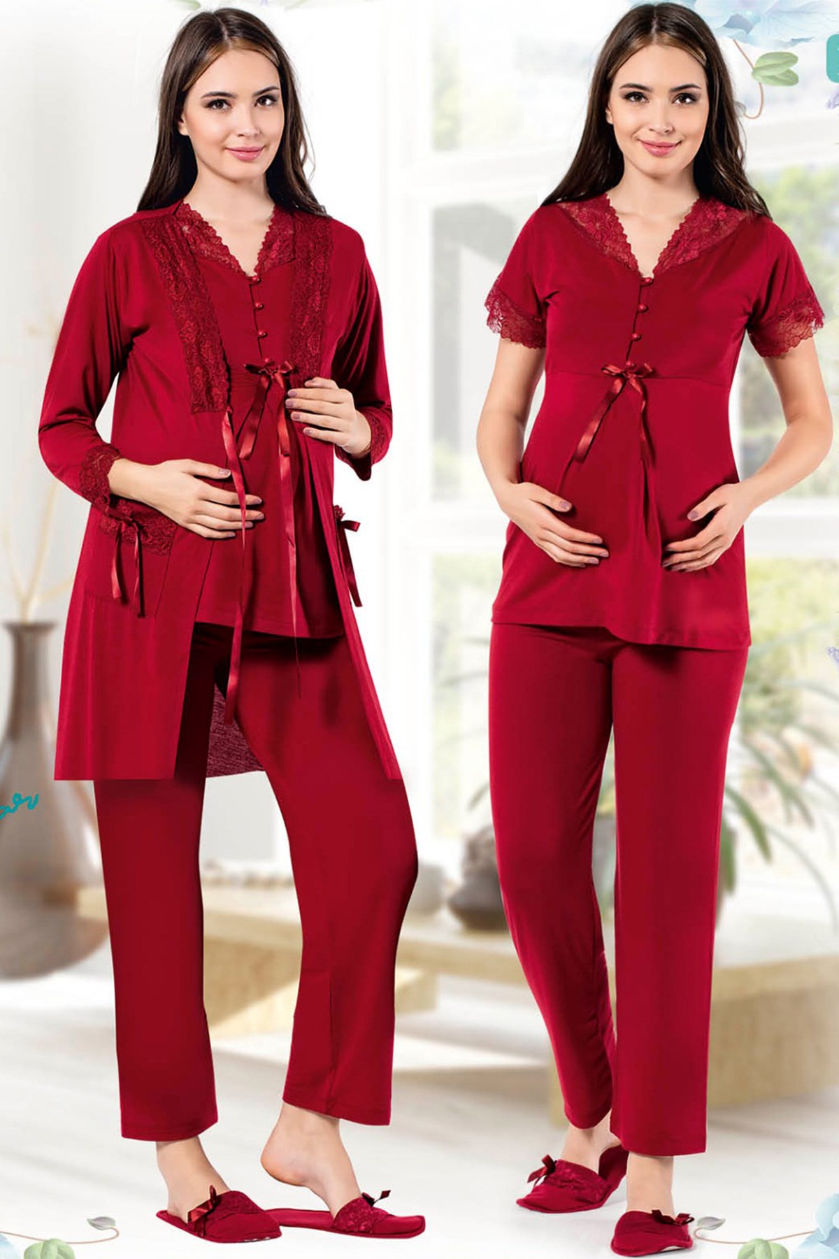jenika 27816 Sabahlıklı Lohusa Pijama Takımı