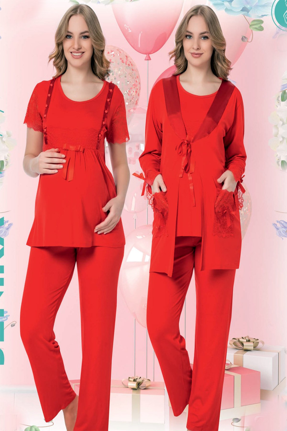 jenika 35705 Sabahlıklı Lohusa Pijama Takımları