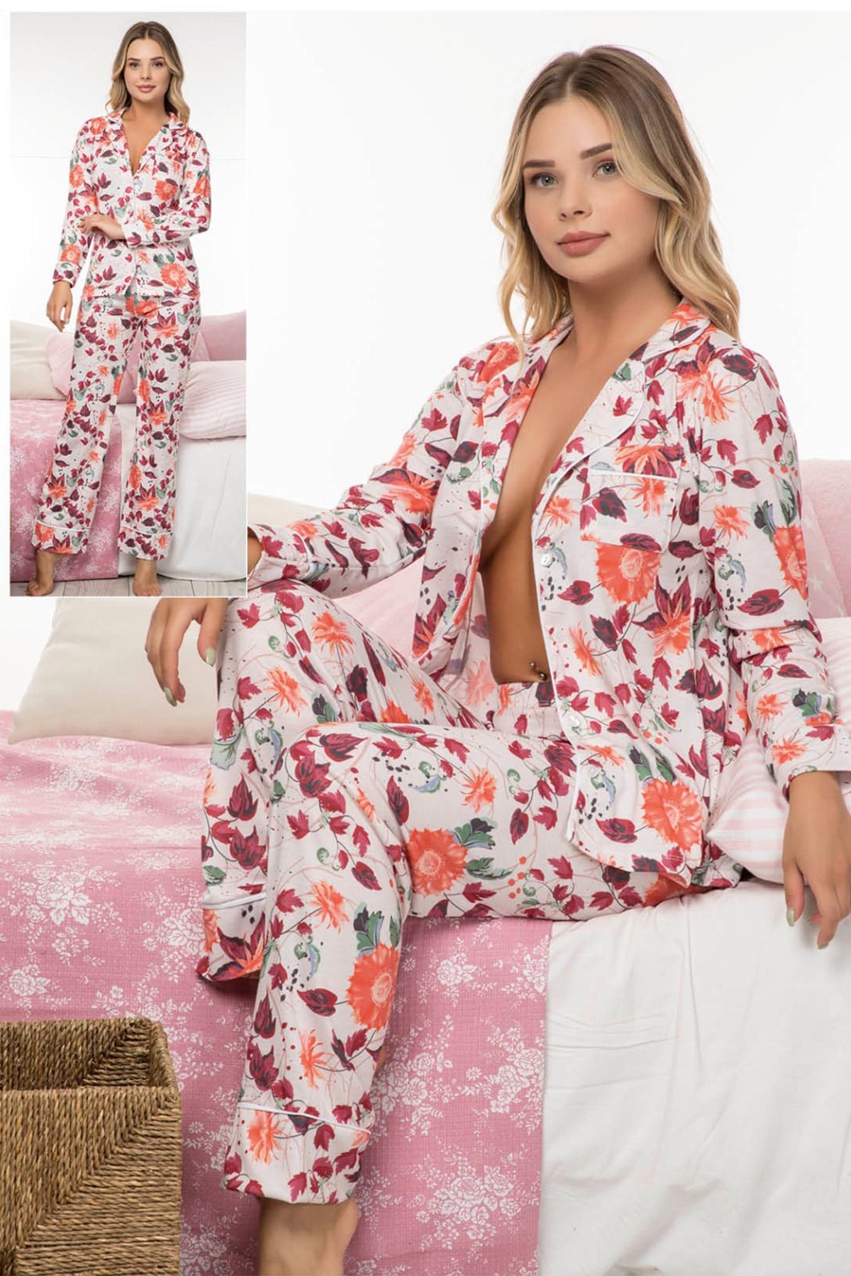 jenika 39996 Önden Düğmeli Pijama Takımı