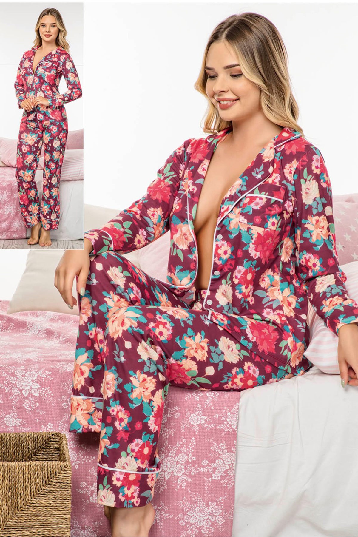 jenika 39997 Önden Düğmeli Pijama Takımı
