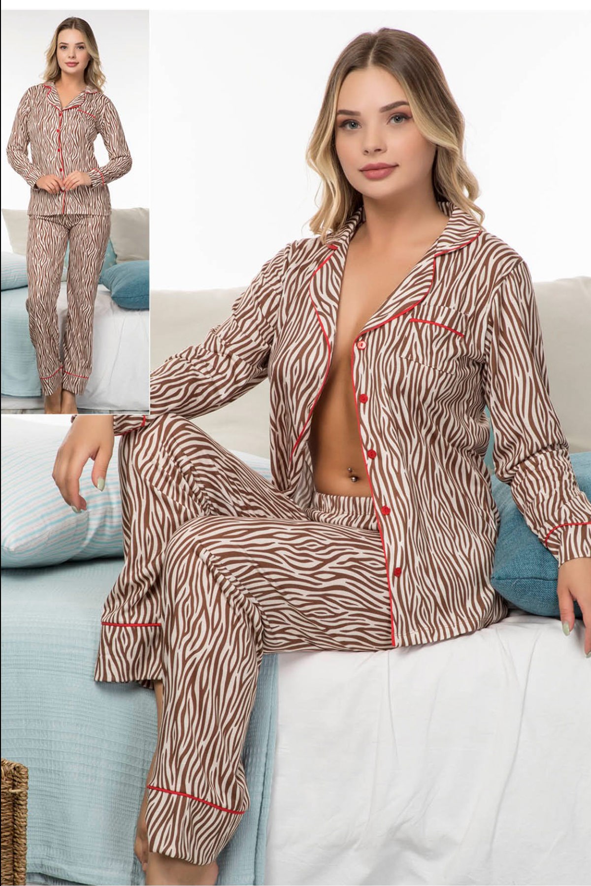 jenika 40000 Önden Düğmeli Pijama Takımı