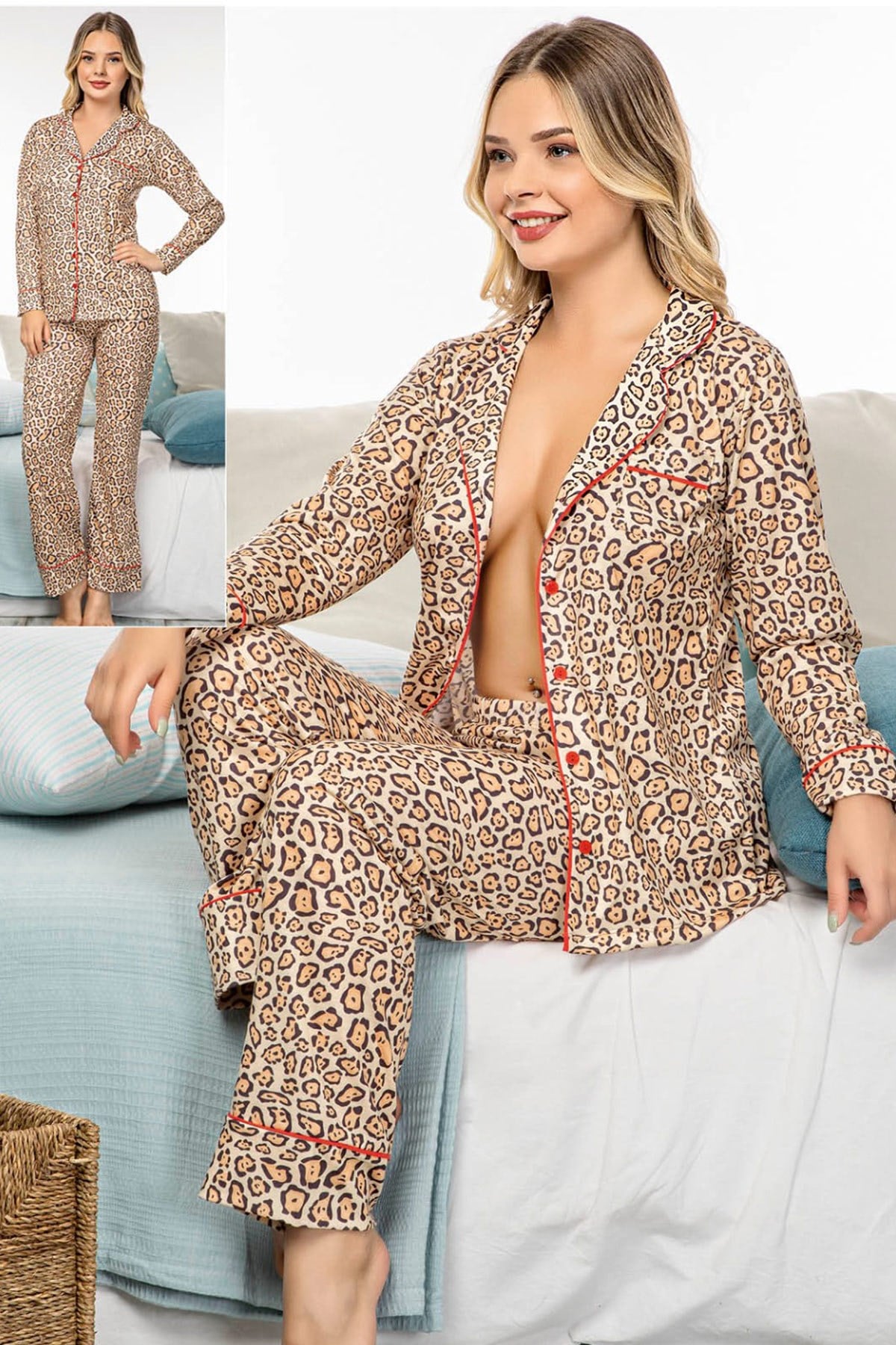jenika 40001 Önden Düğmeli Pijama Takımı