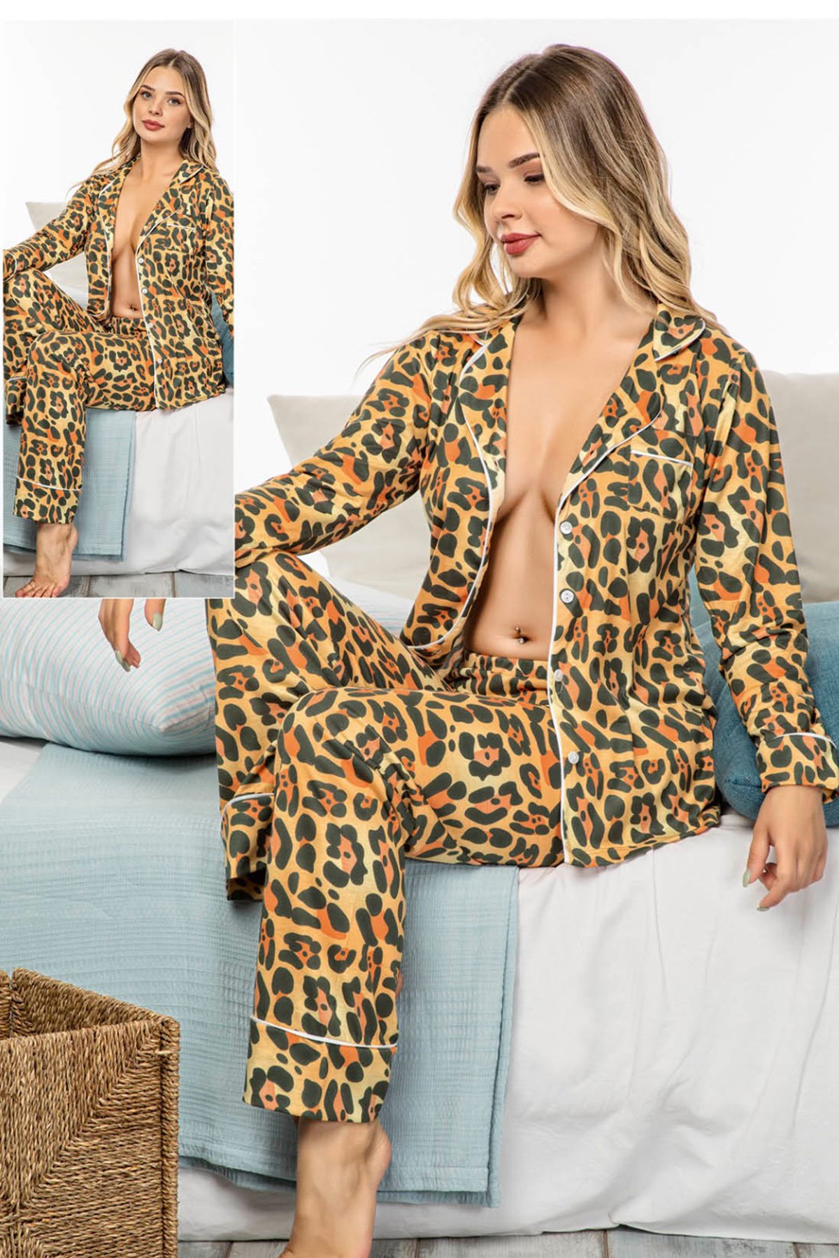 jenika 40004 Önden Düğmeli Pijama Takımı