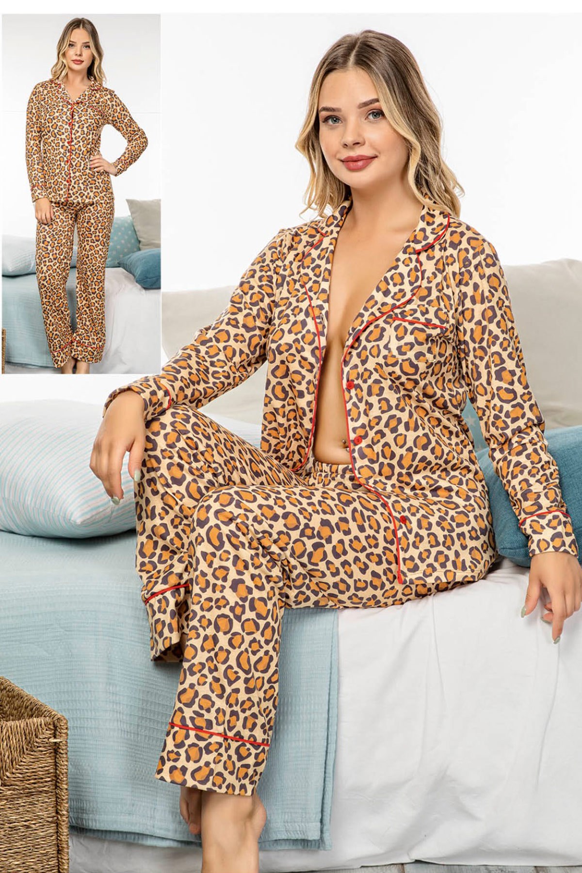 jenika 40009 Önden Düğmeli Pijama Takımı