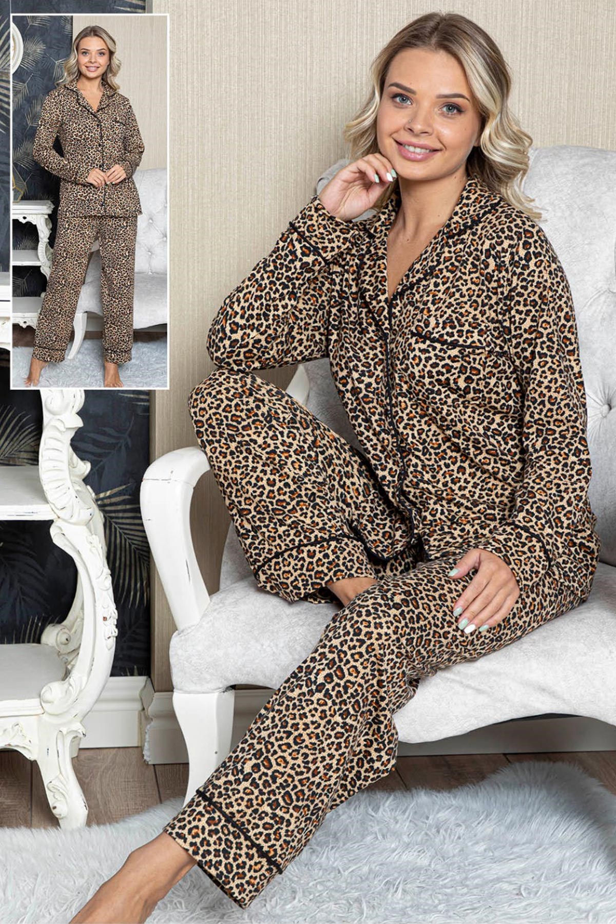 jenika 41896 Önden Düğmeli Pijama Takımı