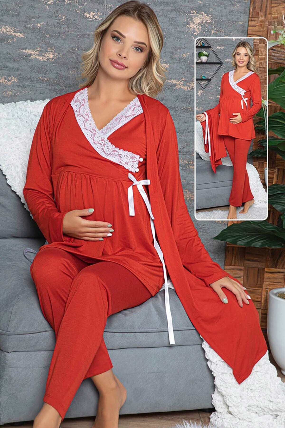 jenika 42347 Sabahlıklı Pijama Takımı