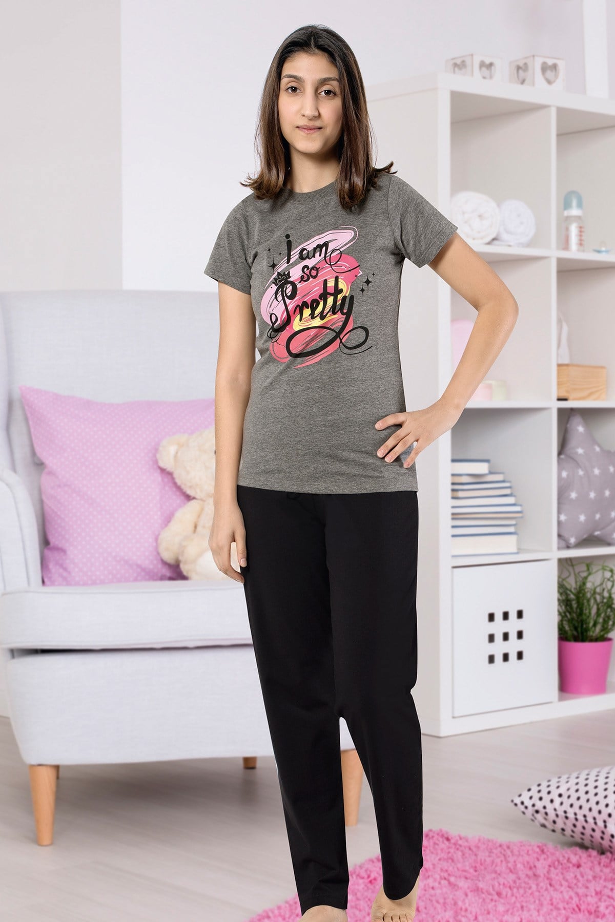 Kız Çoçuk Garson Pijama Takım 8053