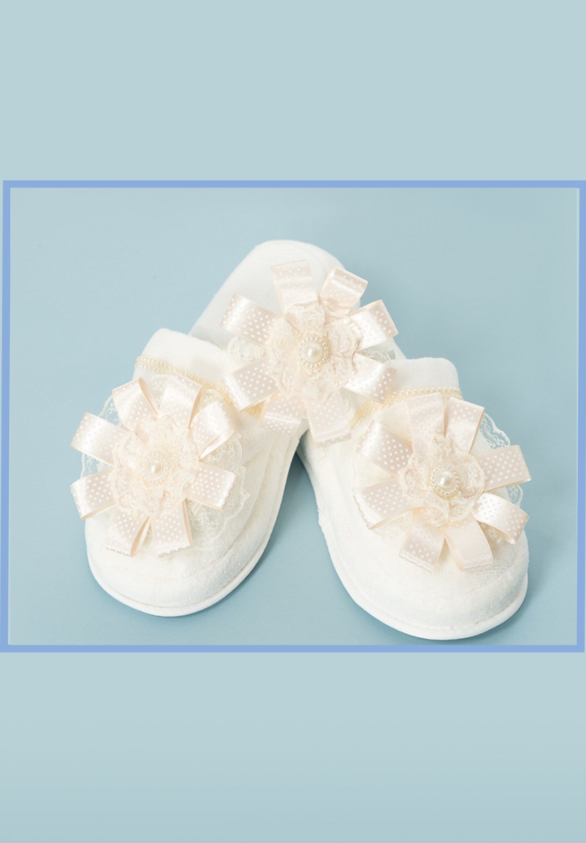 Lh 308 Ekru Lohusa Tac ve Terlik Seti