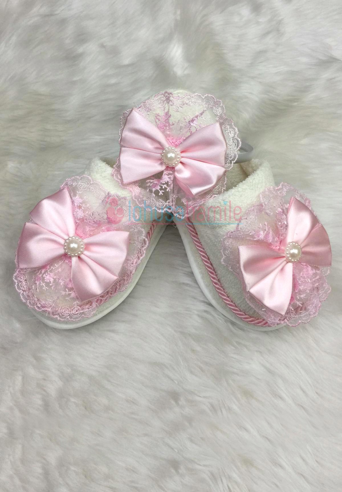 Lh 335 Pembe Lohusa Tac ve Terlik Seti