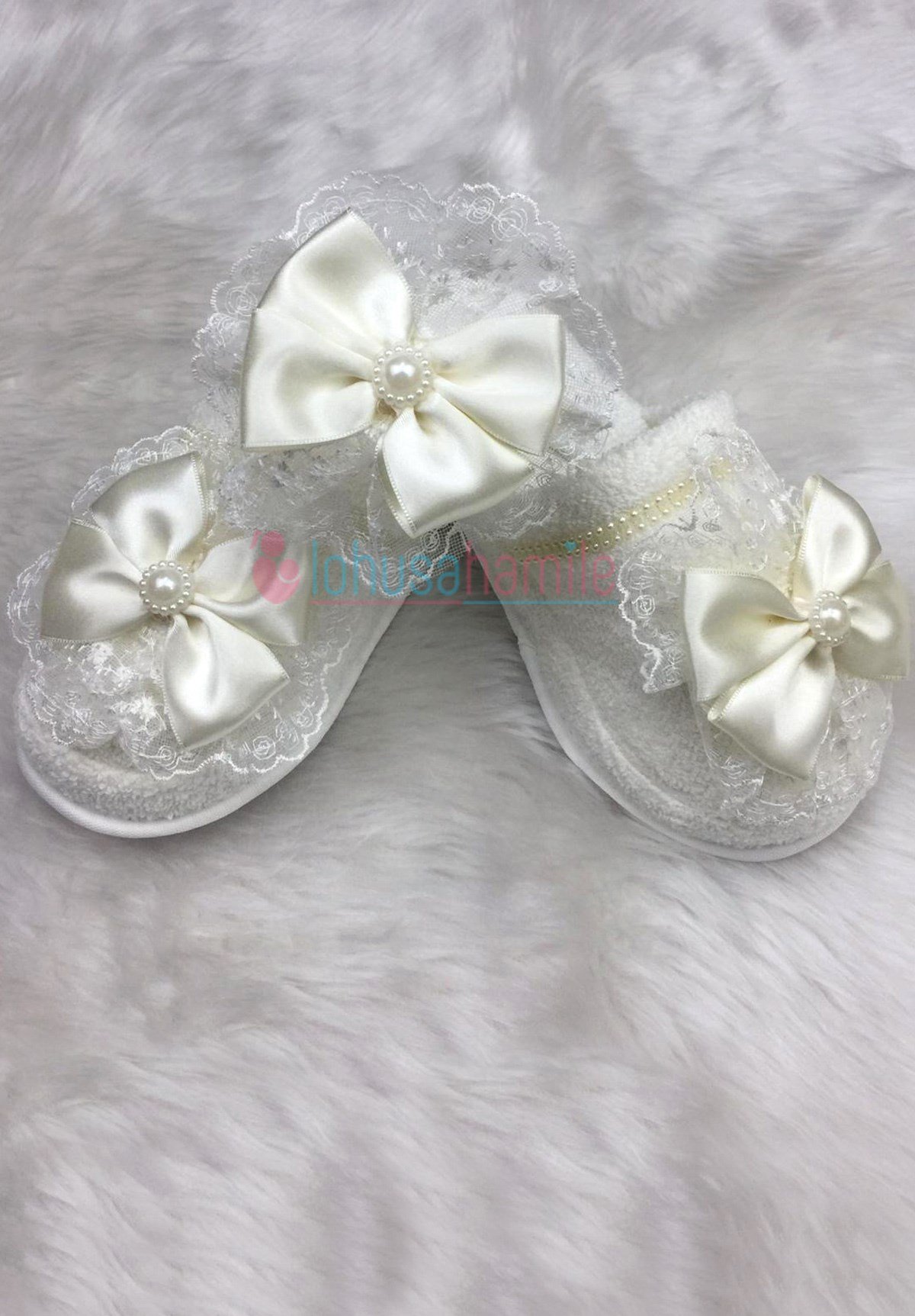 Lh 336 Ekru Lohusa Tac ve Terlik Seti