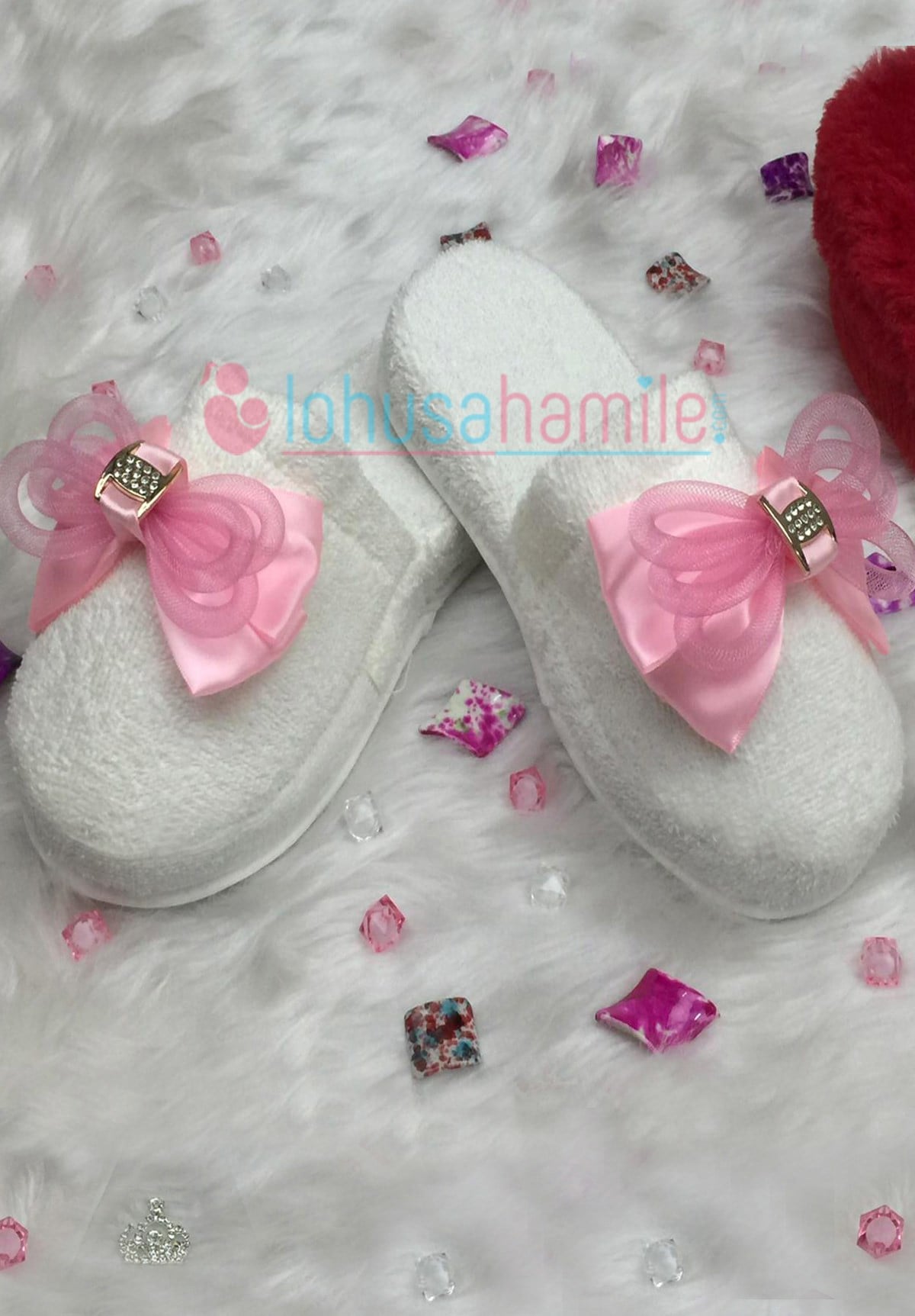 Lh 538 Pembe Taşlı Lohusa Terliği