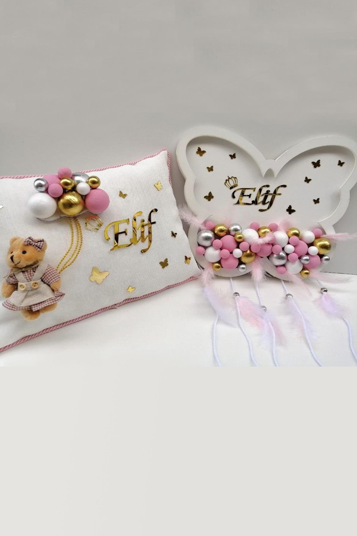 lh09018 İsme Özel Yastık ve Işıklı Hastane Kapı Süsü