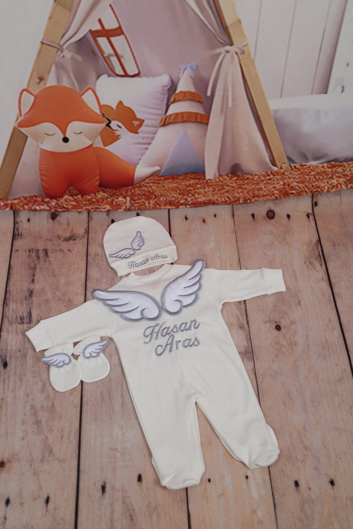 Lh3114 İsme Özel  Hastane Çıkışı 3lü Set