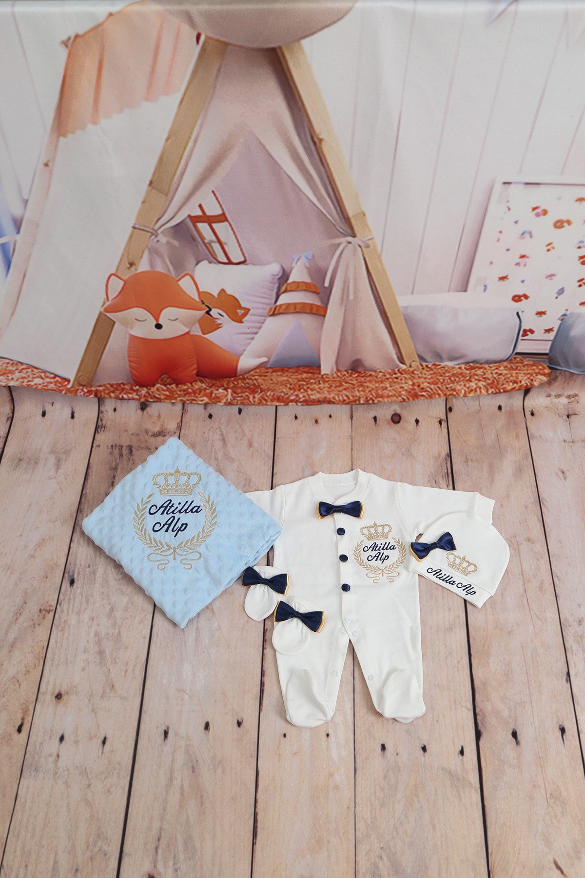 Lh4094 İsme Özel Çelenk Taclı Hastane Çıkışı 4'lü set