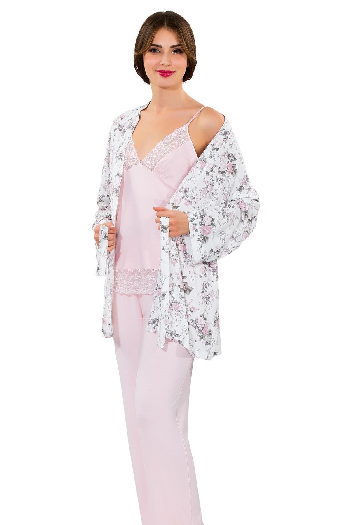 Lohusa Hamile 1041 Flower Sabahlıklı Lohusa Pijama Pijama
